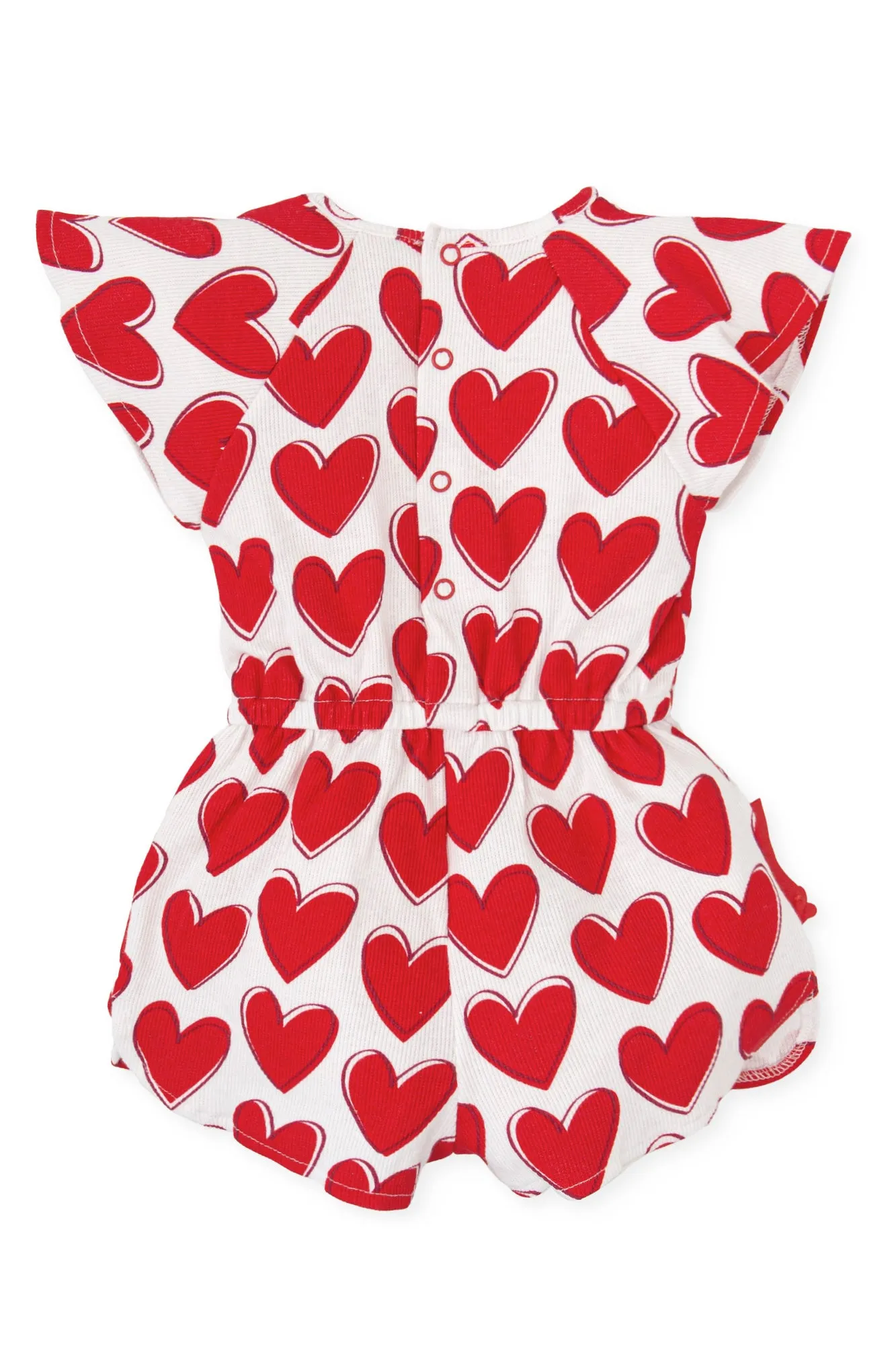 "Paris" Red Heart Print Playsuit