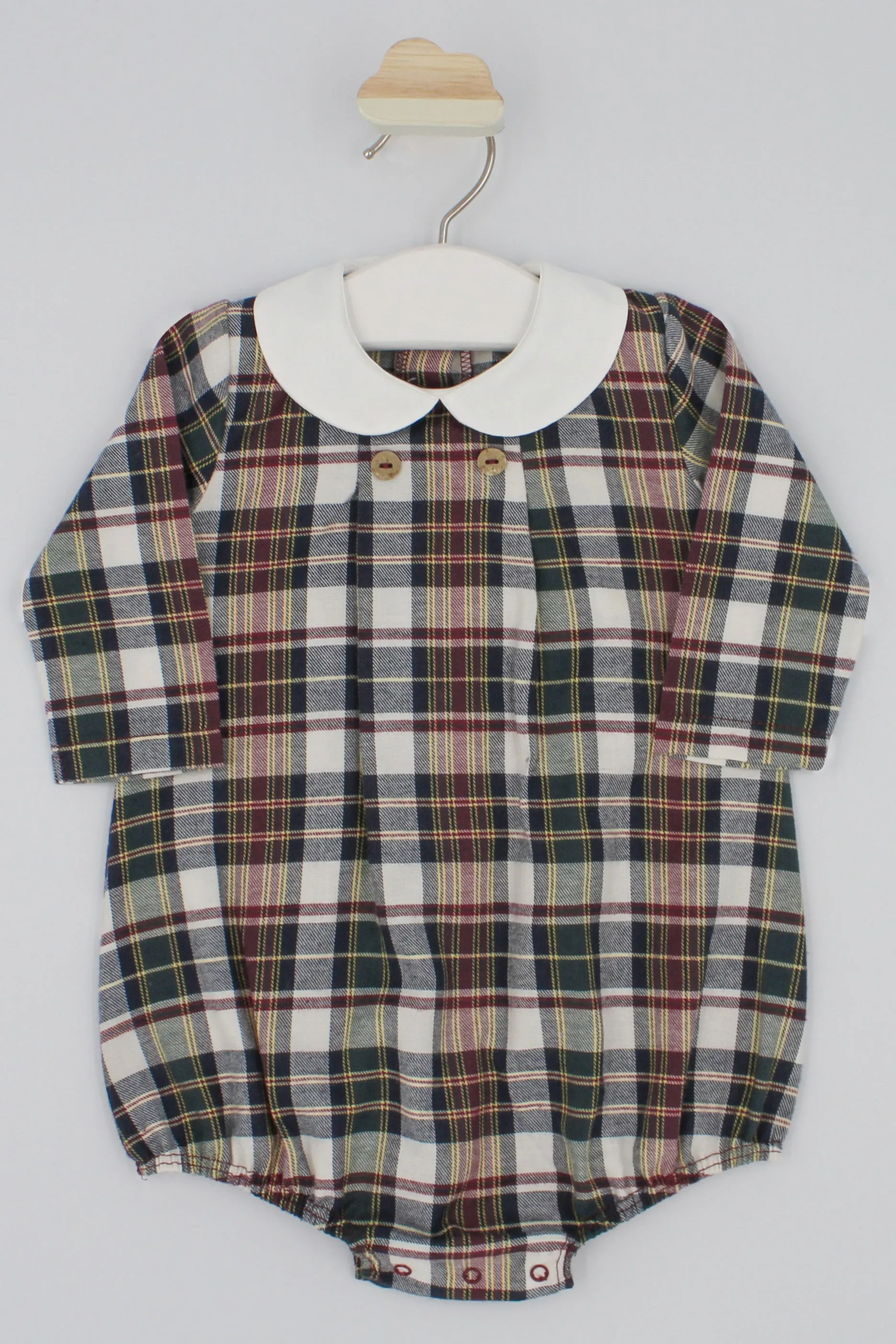 "Rupert" Burgundy Tartan Romper