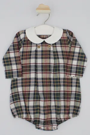 "Rupert" Burgundy Tartan Romper