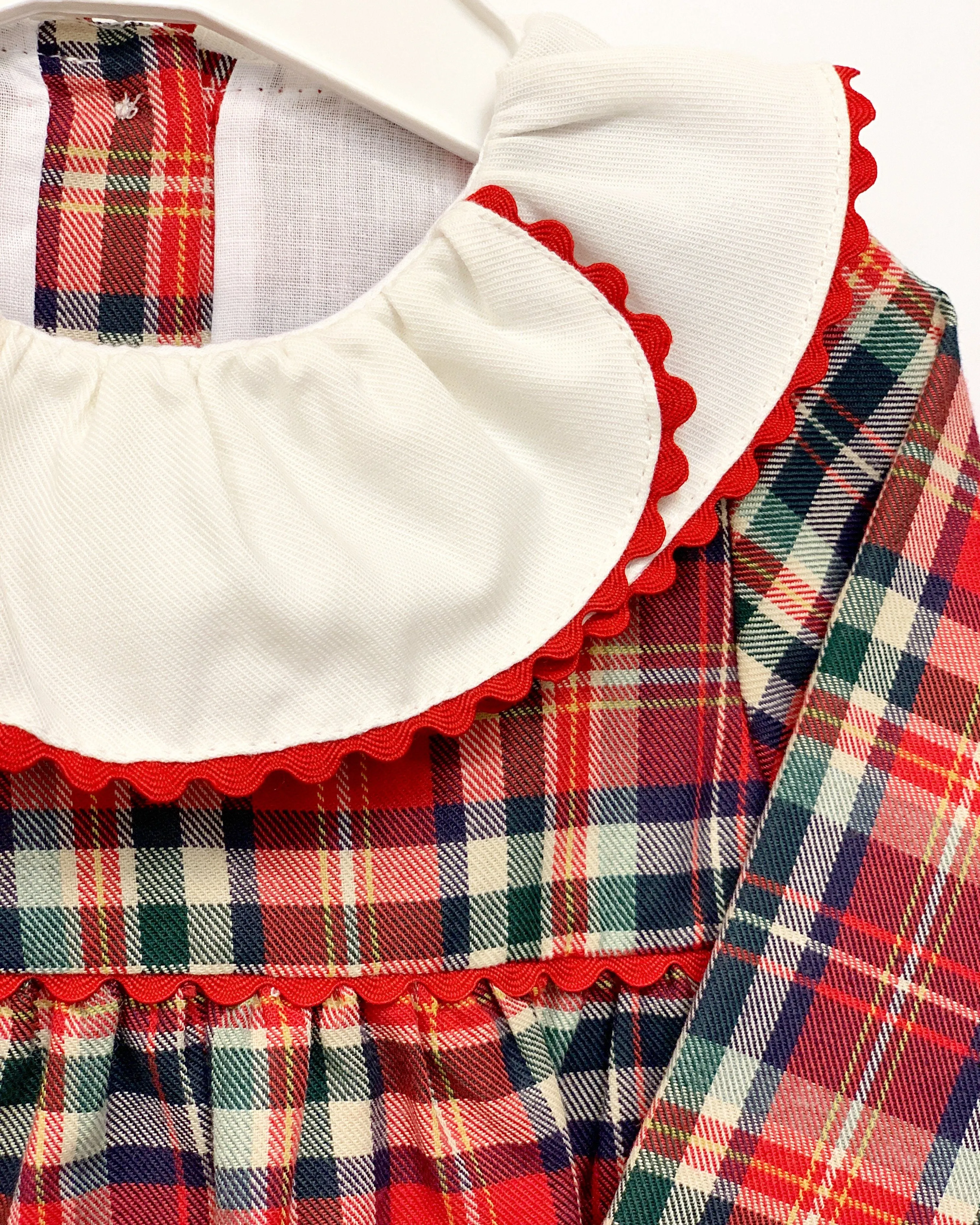 "Sonia" Red Tartan Ruffle Romper