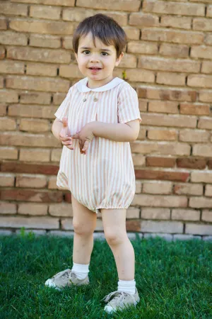 "Spencer" Orange Stripe Romper