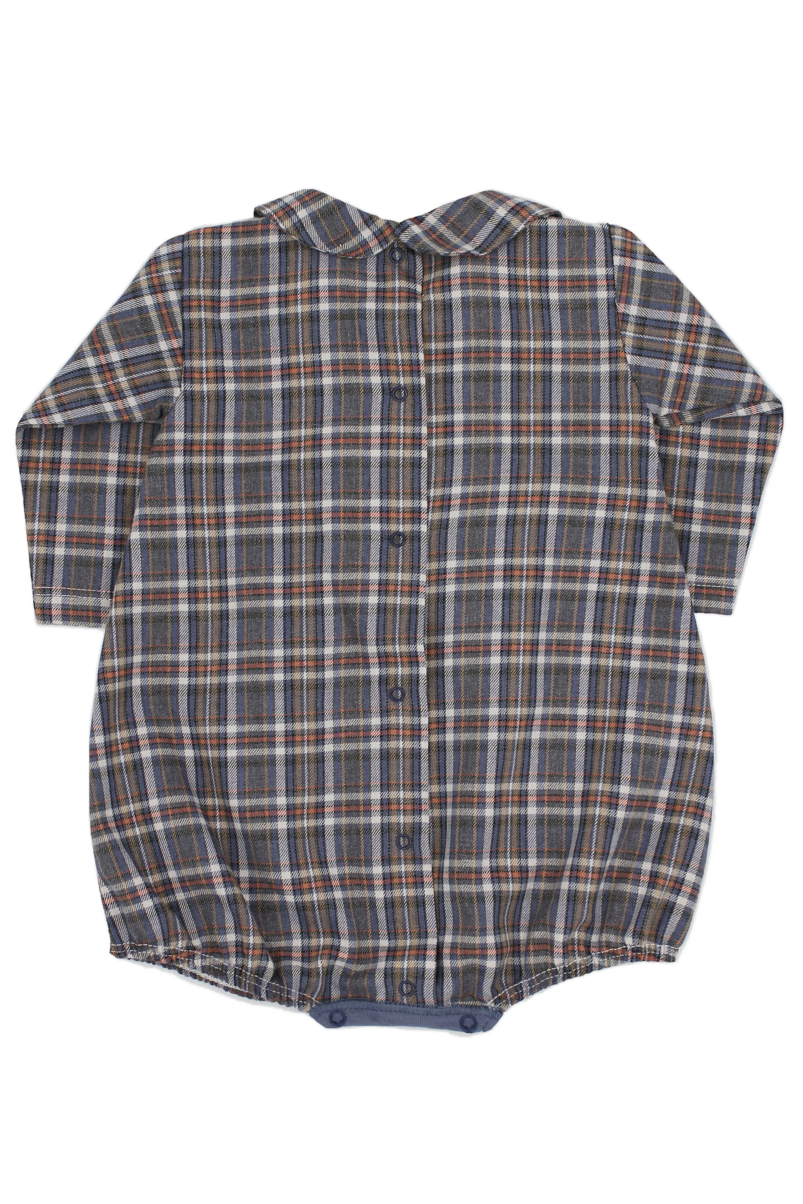 "Timothy" Dusky Blue Tartan Romper