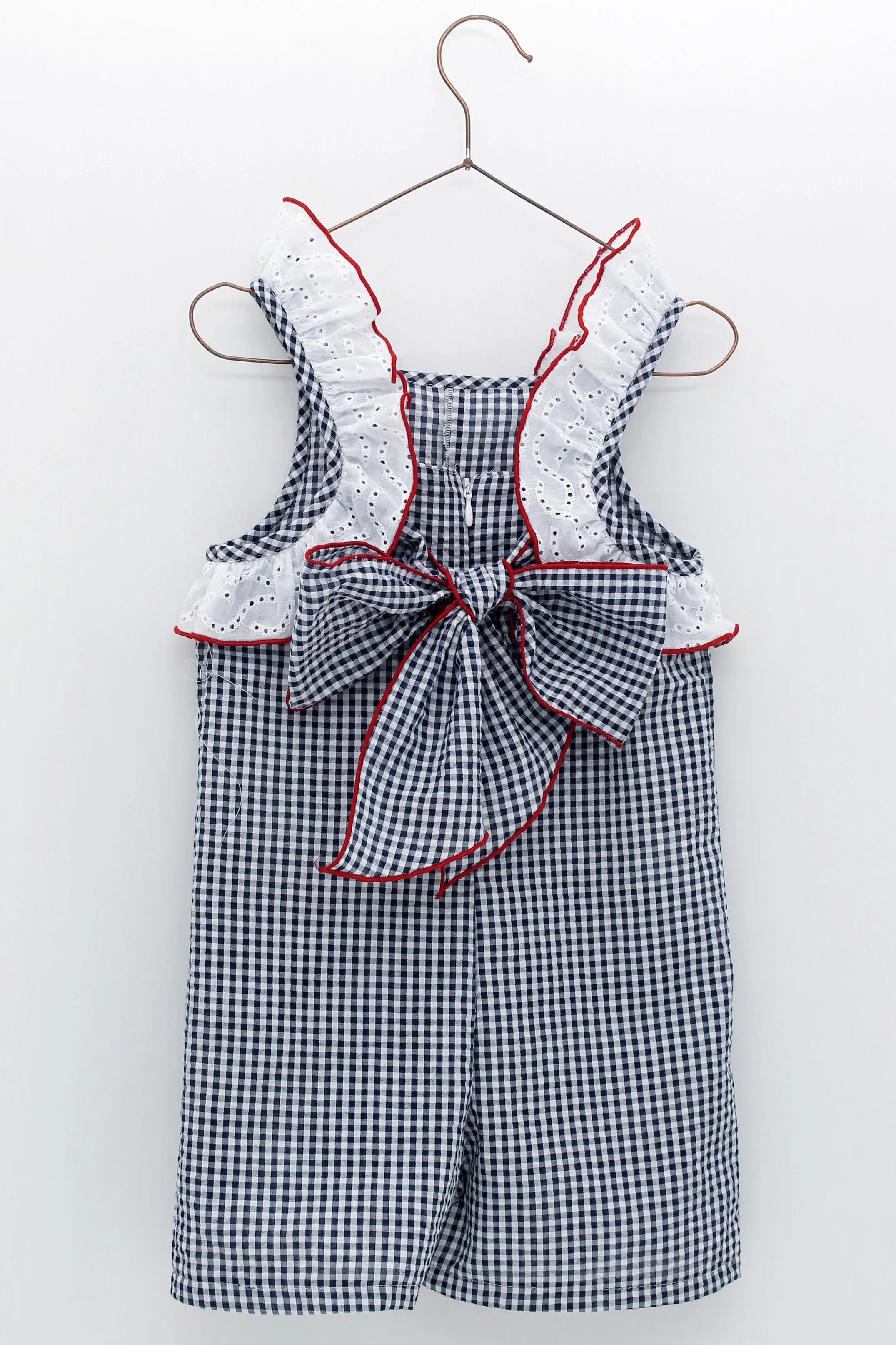 "Vienna" Navy Gingham Playsuit