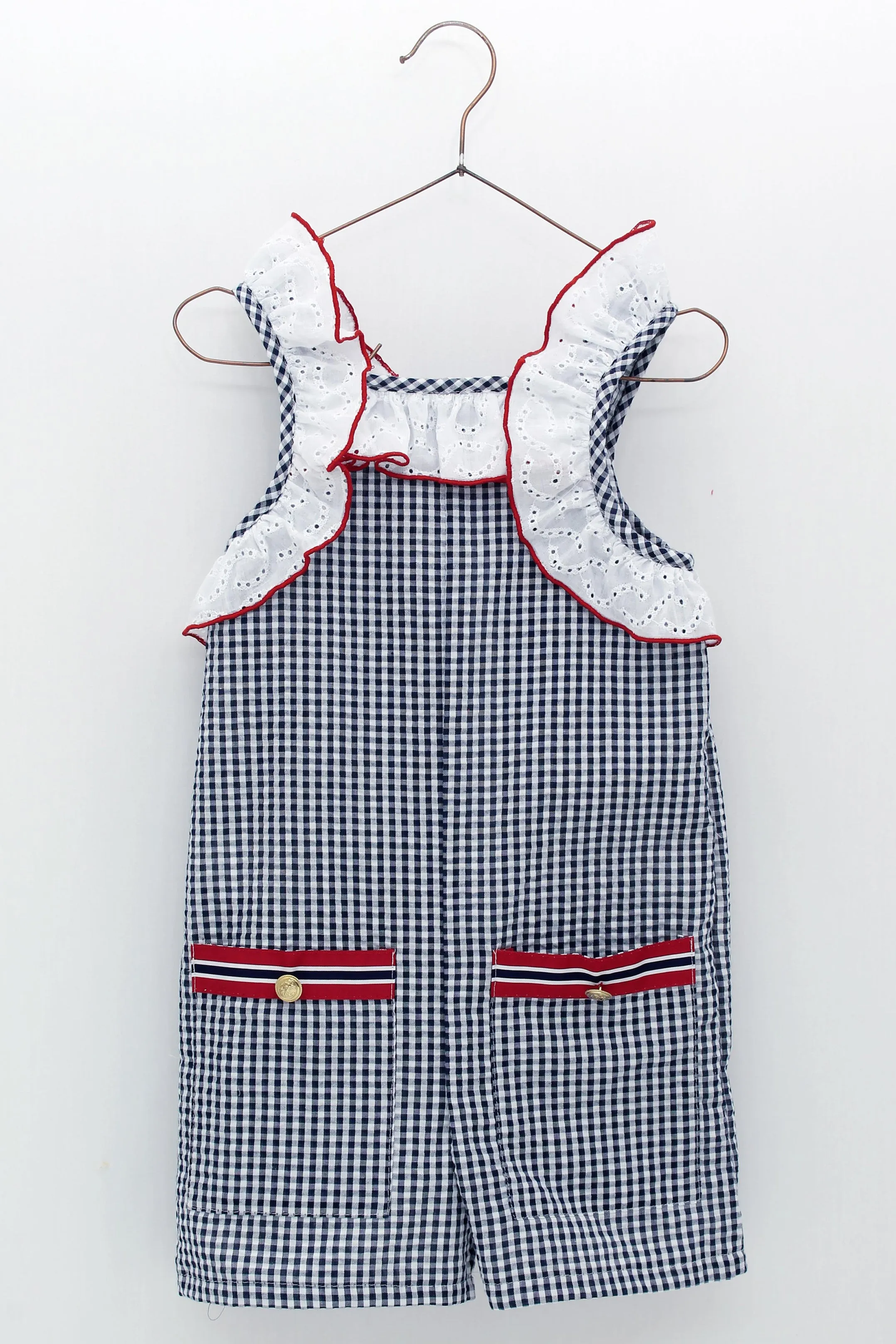 "Vienna" Navy Gingham Playsuit