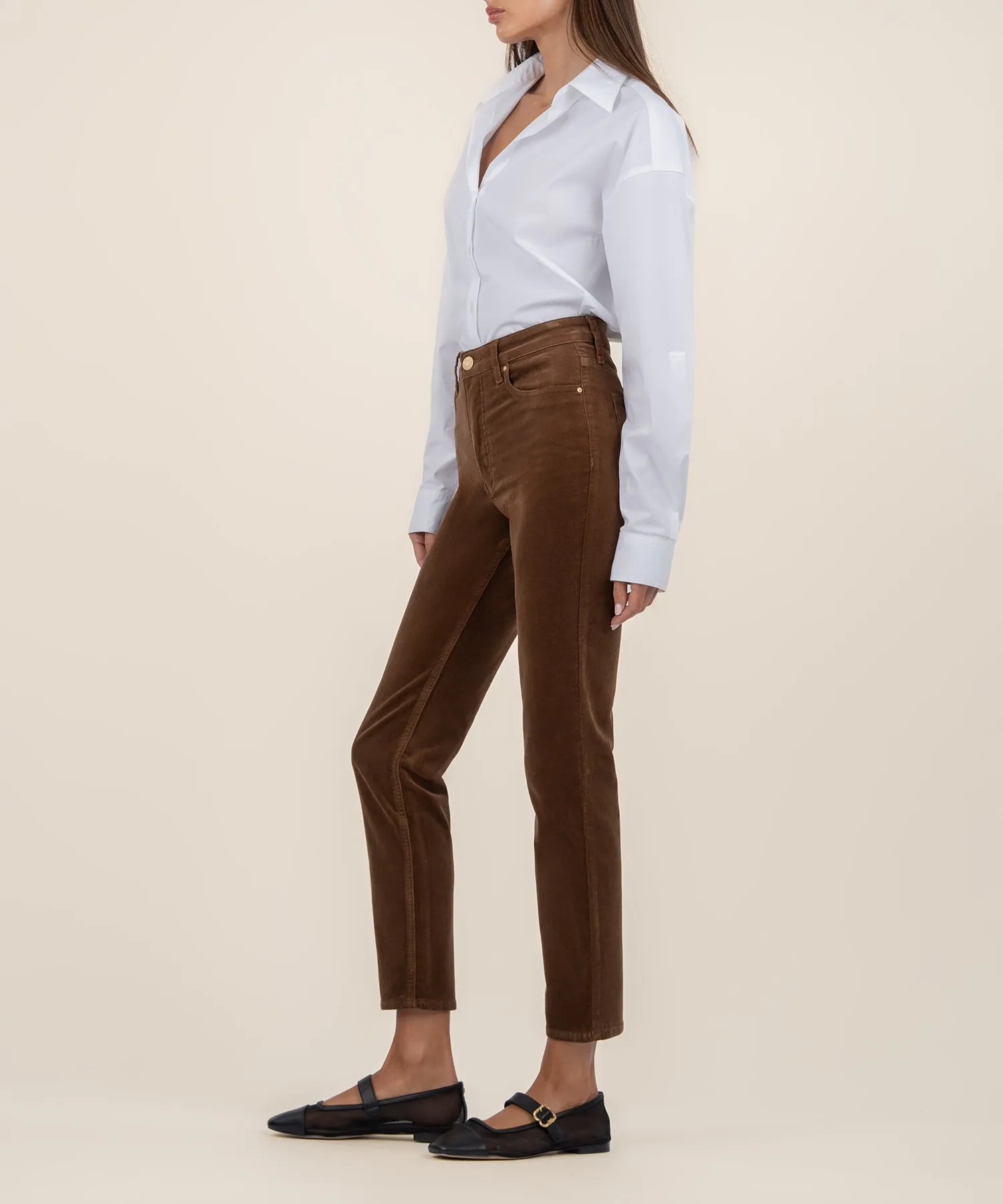 Rachael Corduroy Mom Jean, Long - FINAL SALE