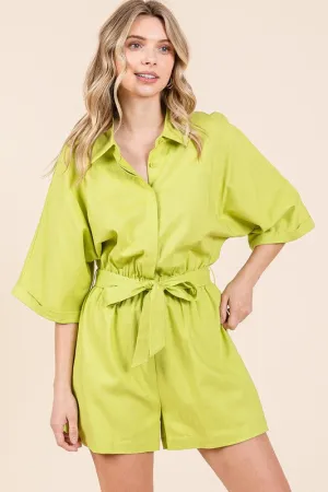 Ready to Rumble Romper in Lime Green