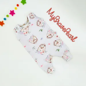 Ready To Ship 0-3M Hedgehog Pull On Rompers