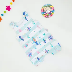 Ready To Ship 0-3M Mermaid Shortie Rompers