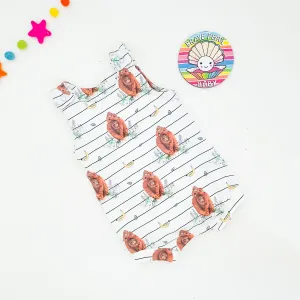 Ready To Ship 3-6M Orangutan Bummie Rompers