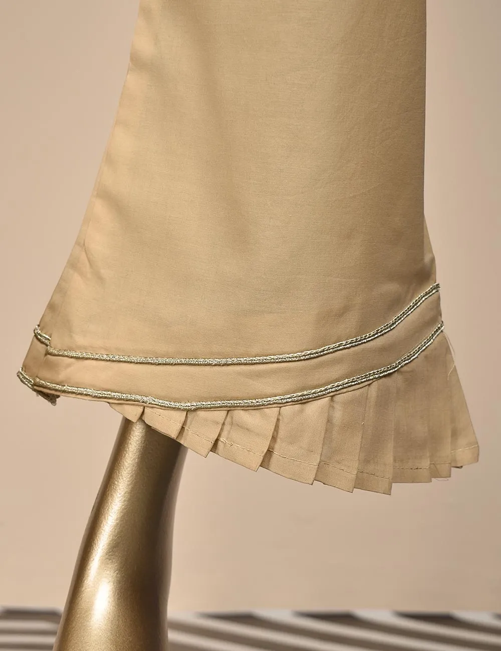 Ready To Wear Cotton Lace Work Frill Trouser - Chime (CT-6-Skin)