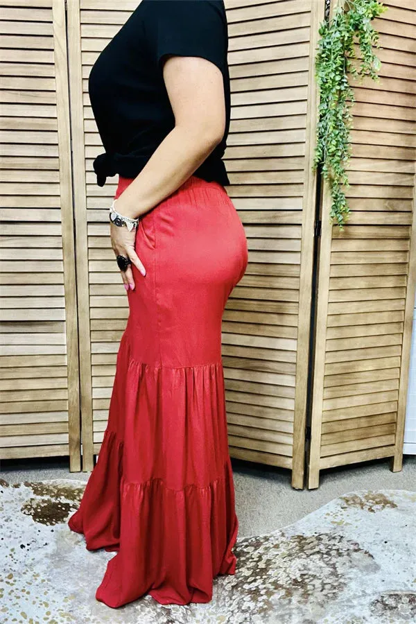 Red Rust wide leg pants