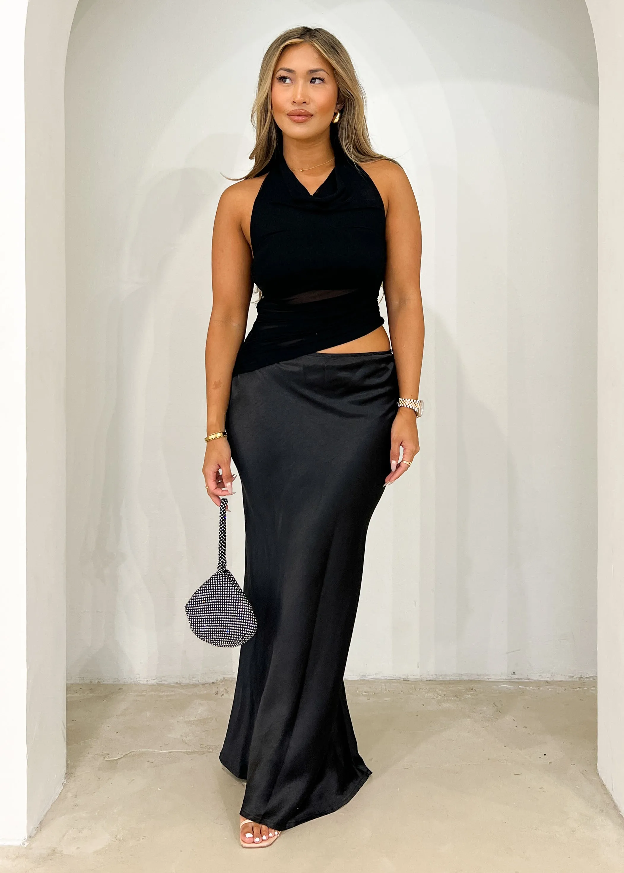 Renata Halter Maxi Dress - Black