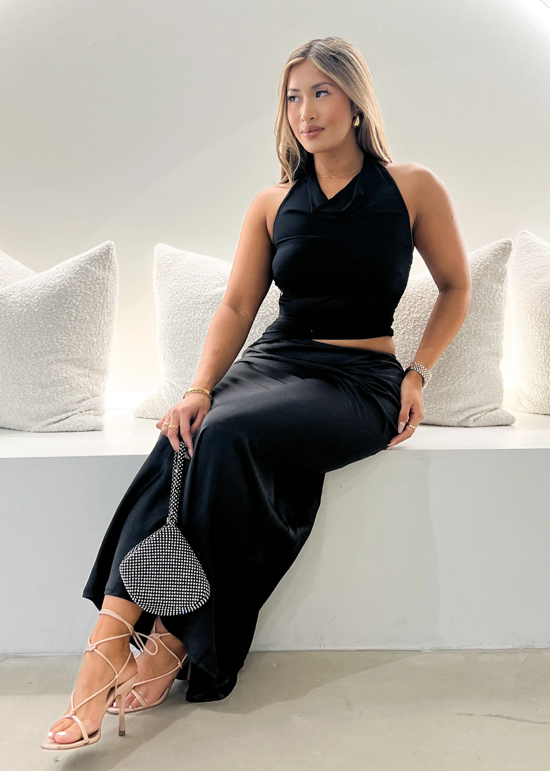 Renata Halter Maxi Dress - Black