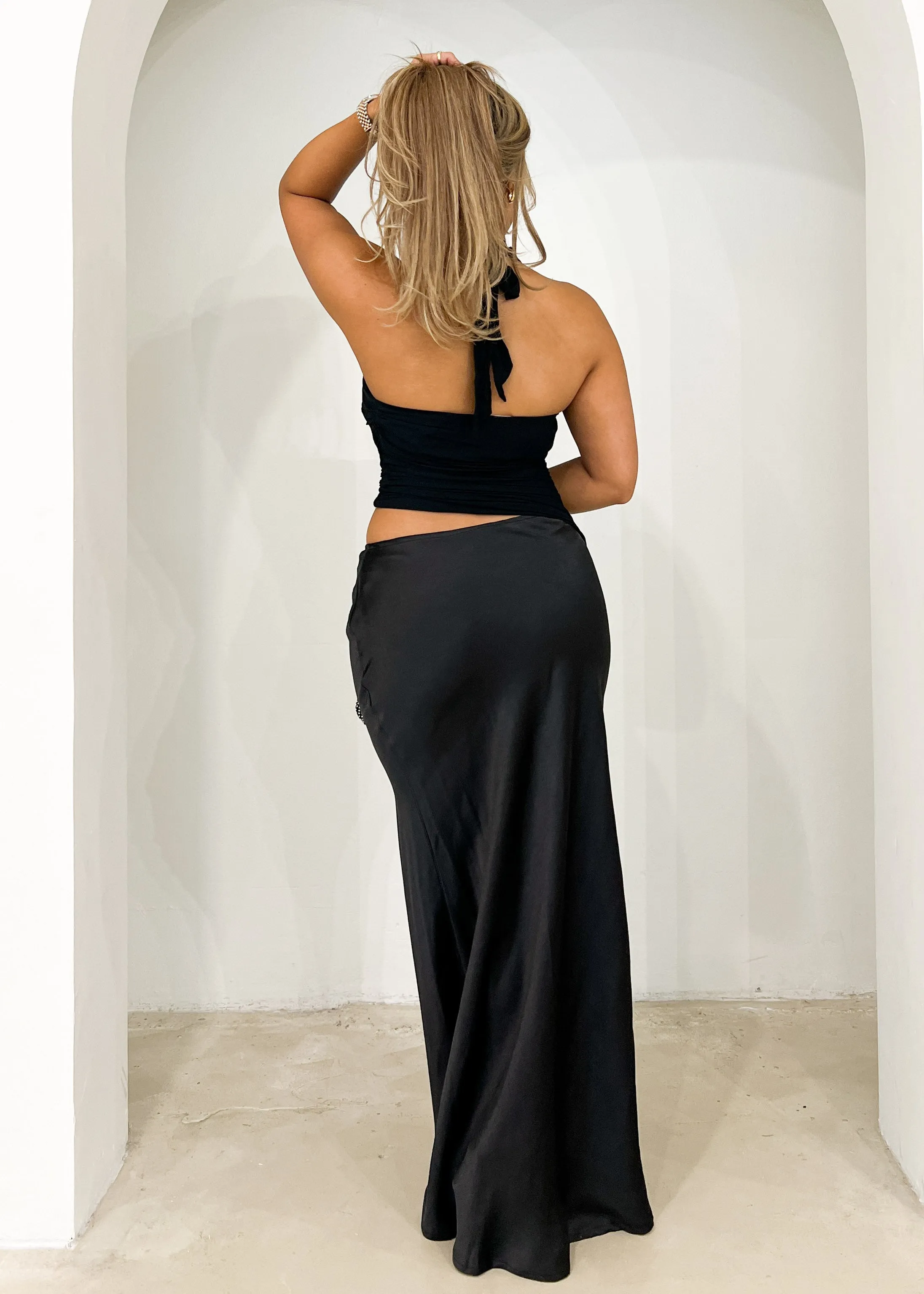 Renata Halter Maxi Dress - Black