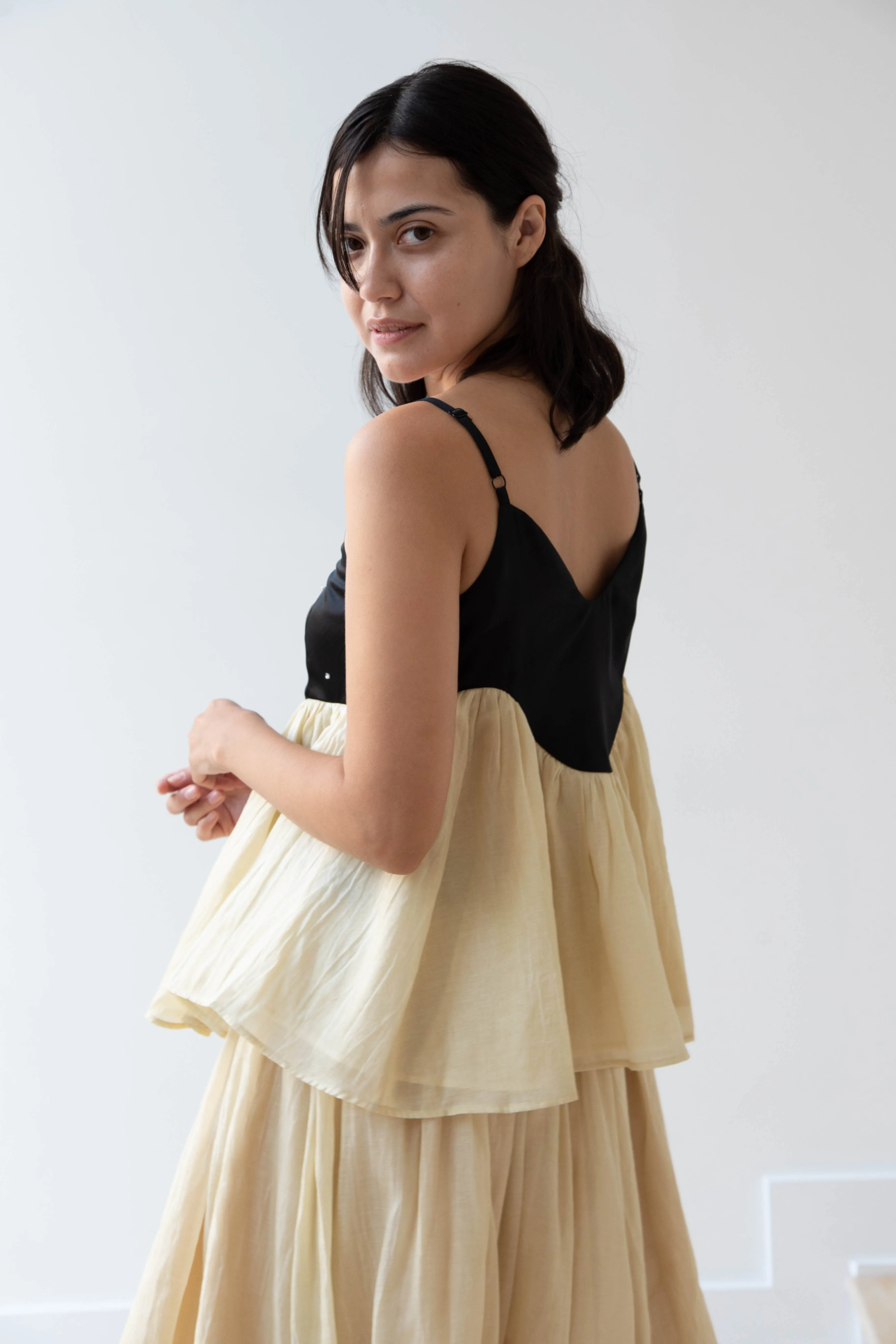 Renli Su | Cotton Silk Camisole in Powder Apricot