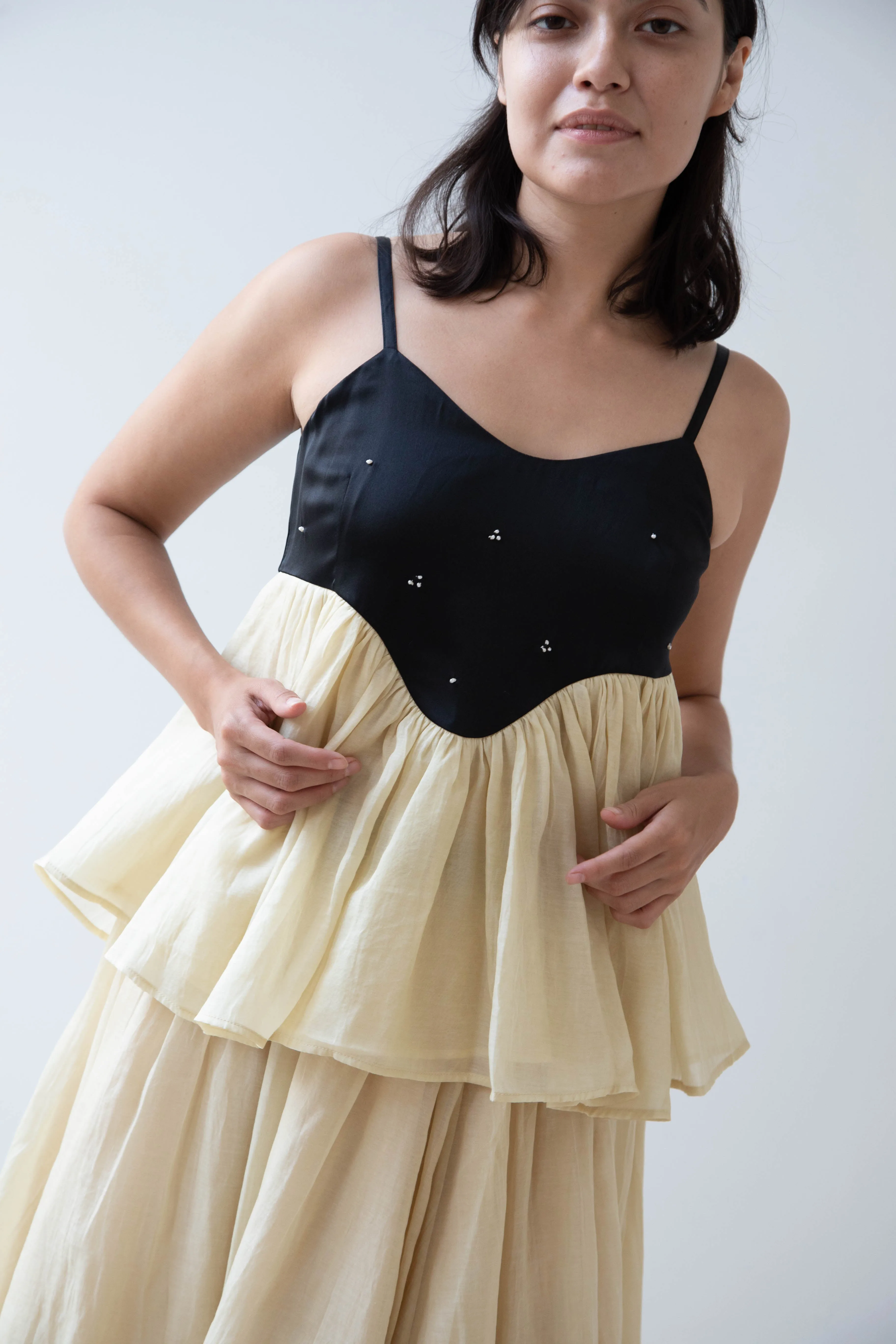 Renli Su | Cotton Silk Camisole in Powder Apricot