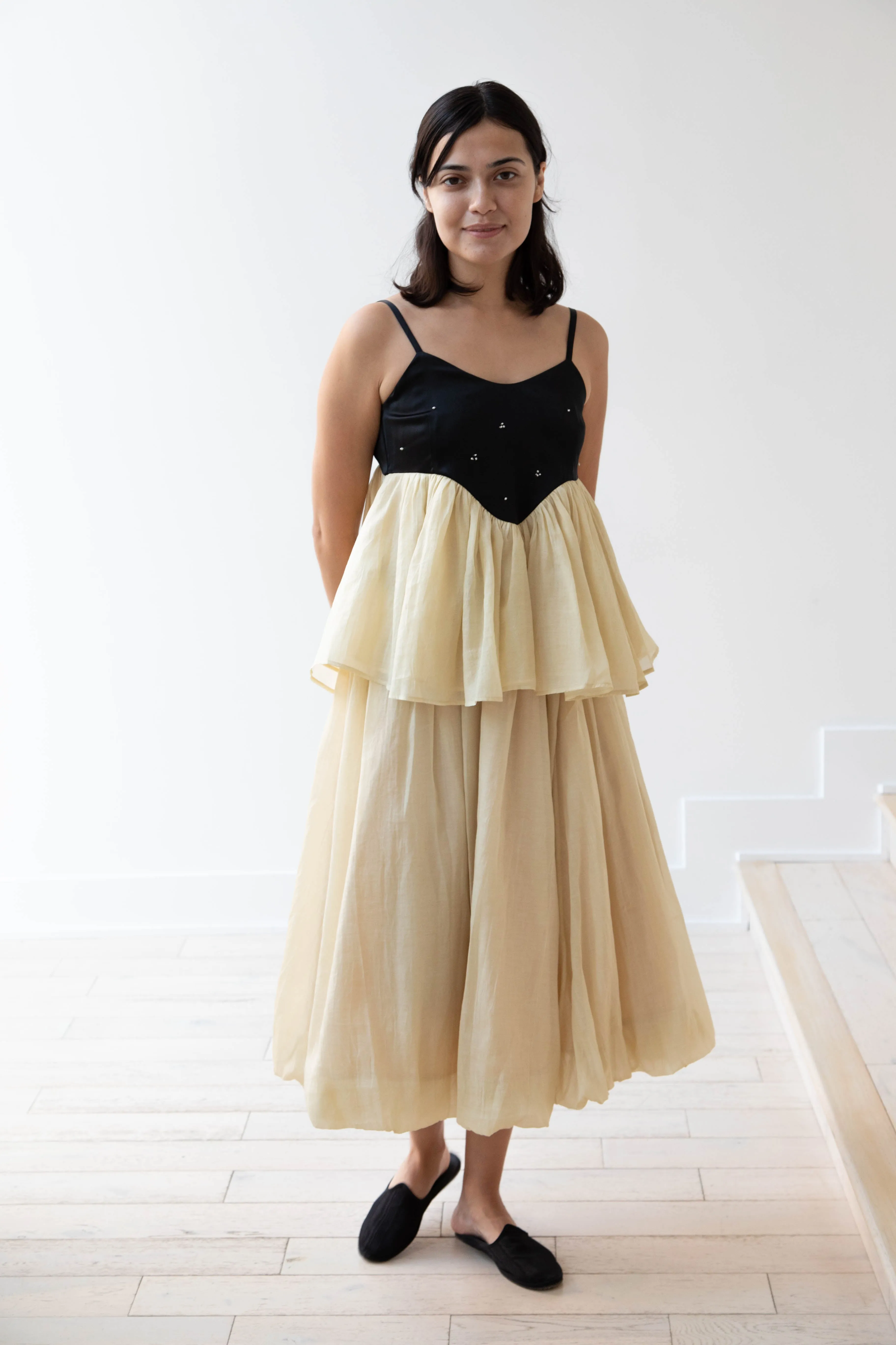Renli Su | Cotton Silk Camisole in Powder Apricot