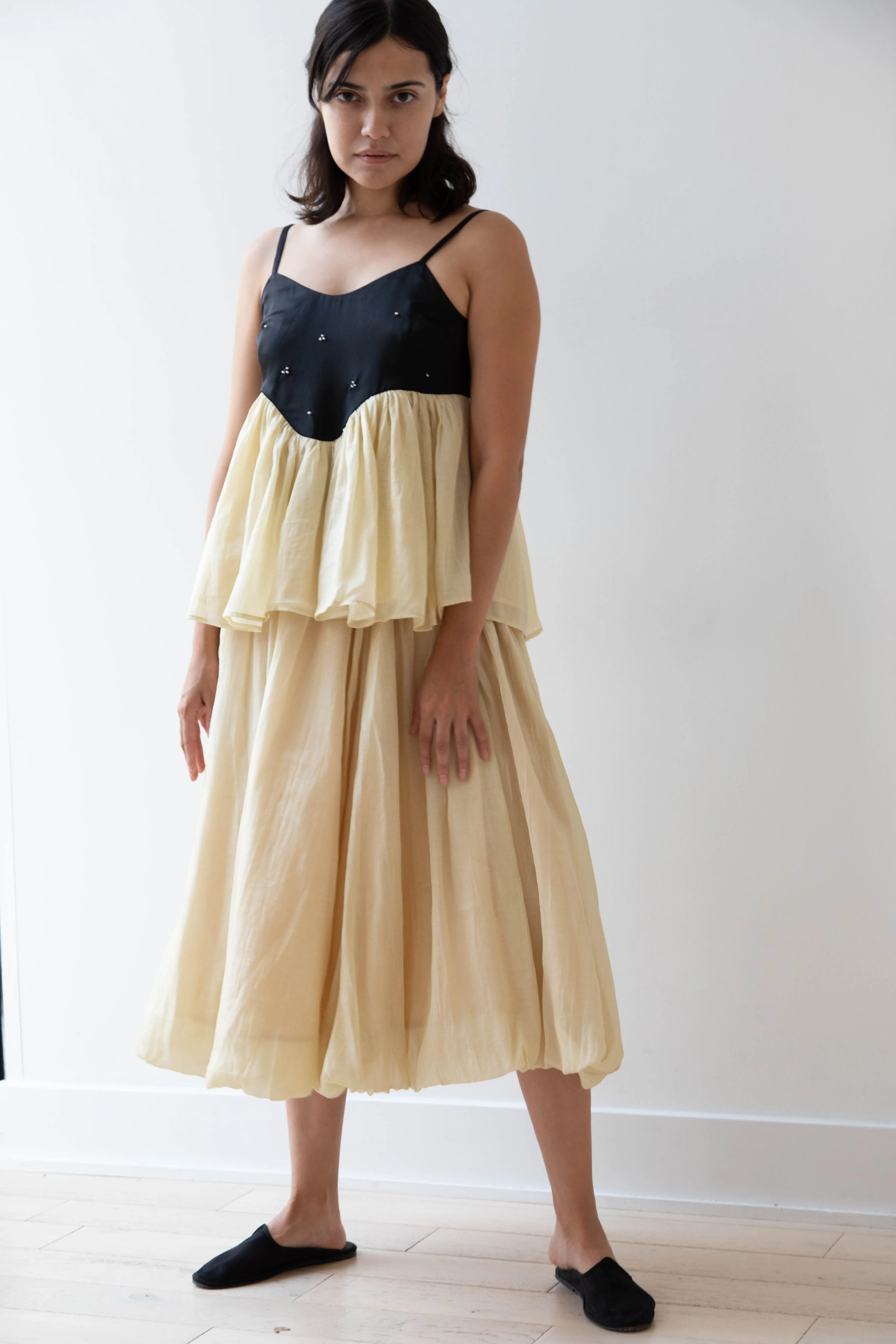 Renli Su | Cotton Silk Camisole in Powder Apricot