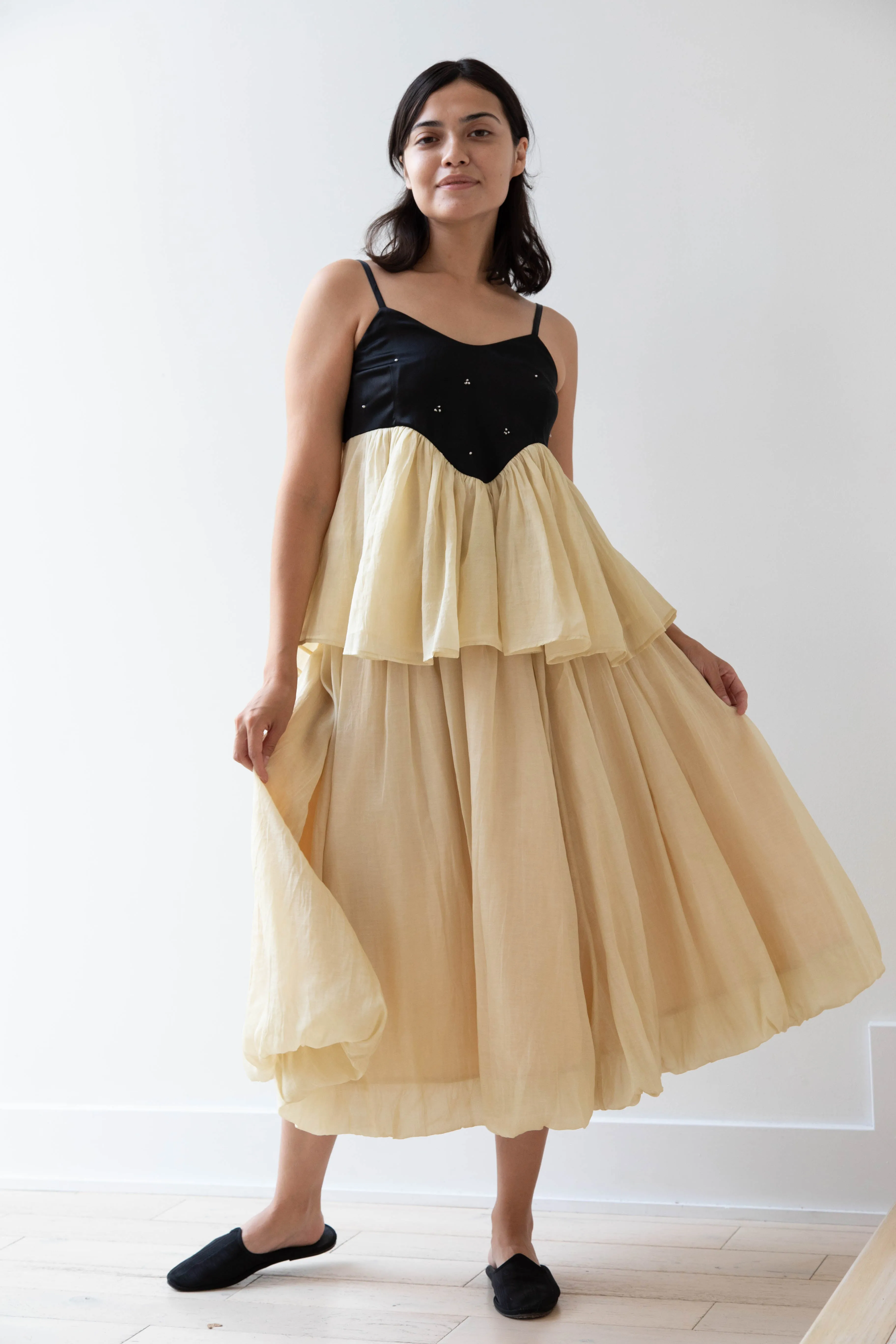Renli Su | Cotton Silk Camisole in Powder Apricot