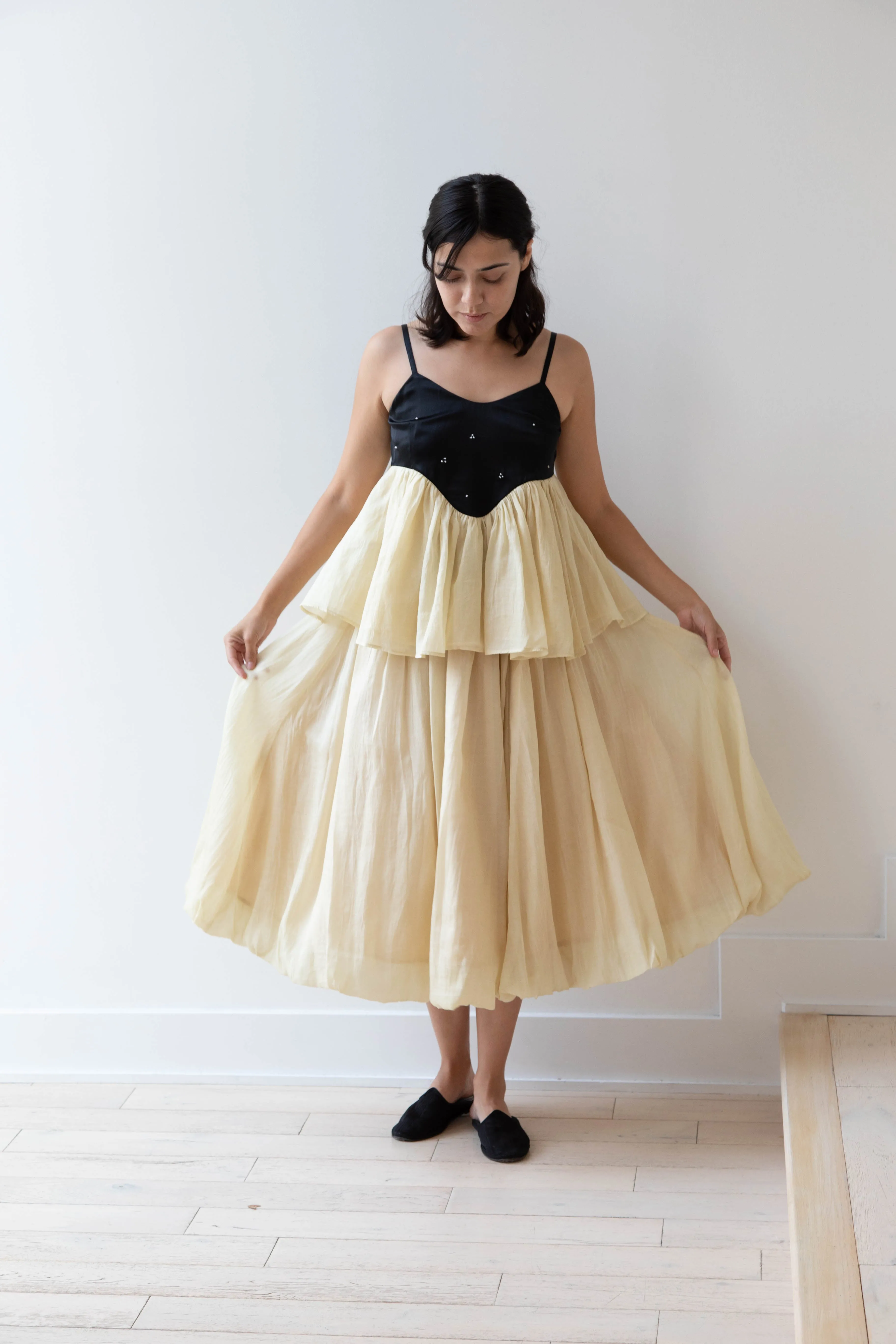 Renli Su | Cotton Silk Camisole in Powder Apricot