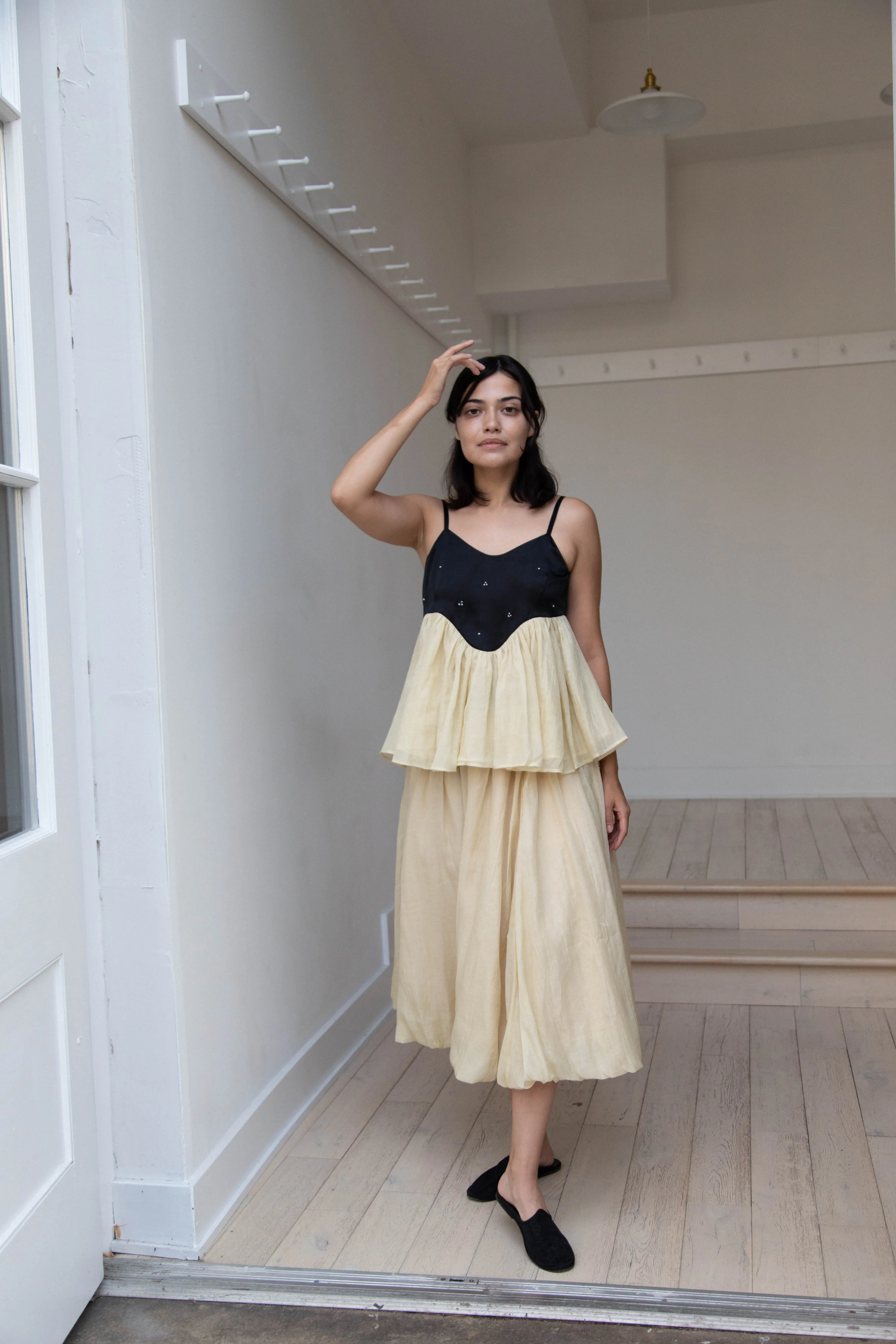 Renli Su | Cotton Silk Camisole in Powder Apricot