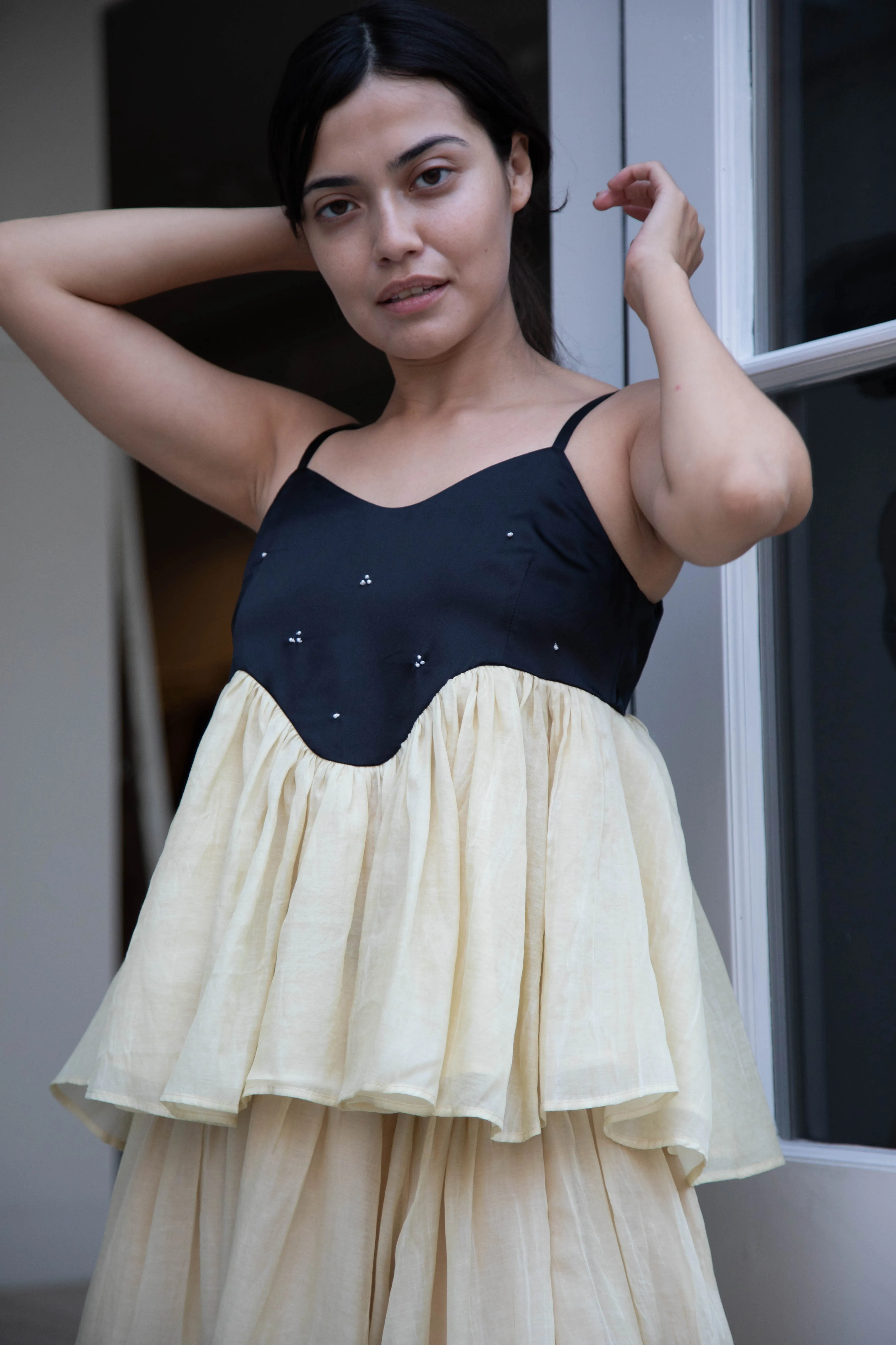 Renli Su | Cotton Silk Camisole in Powder Apricot