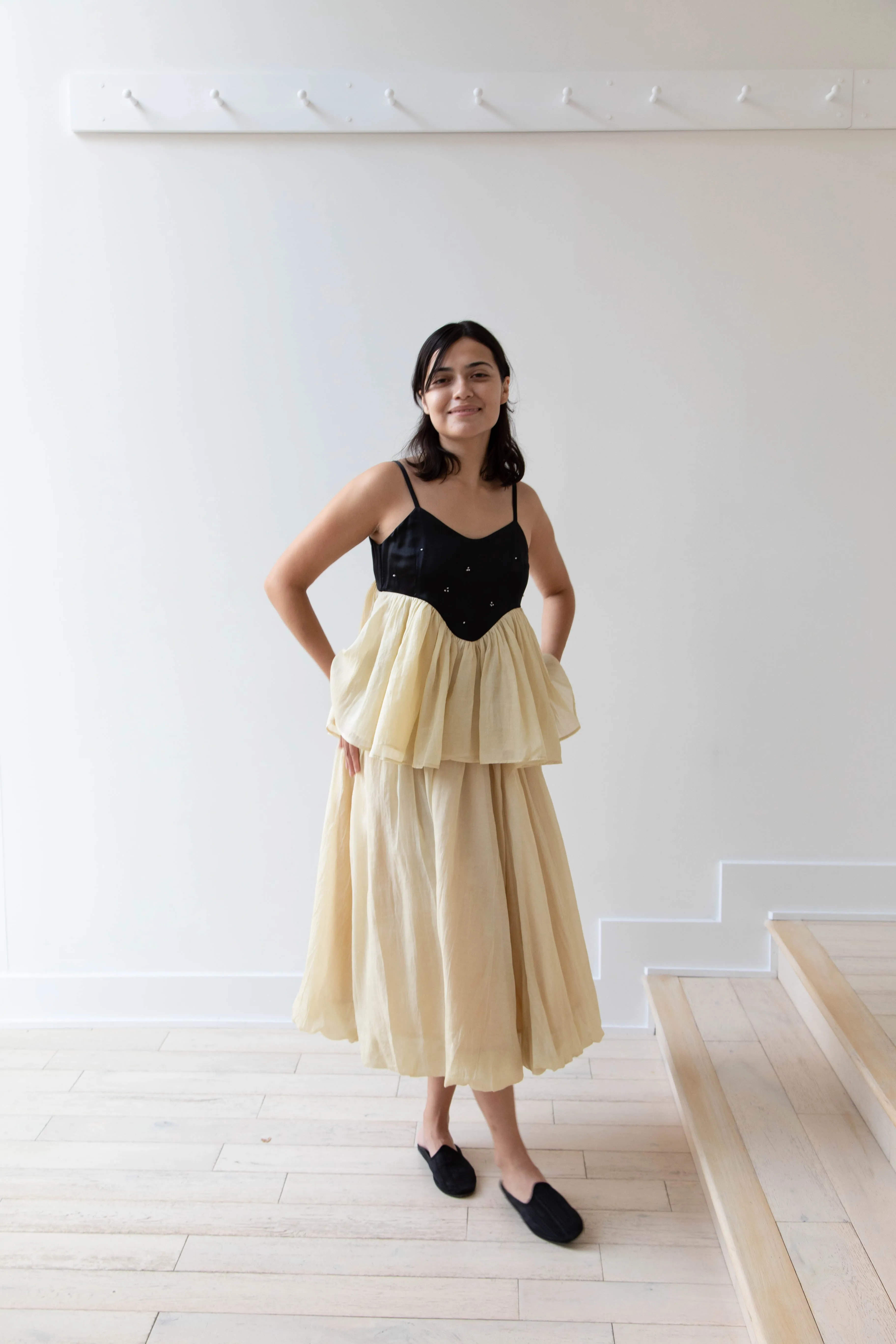 Renli Su | Cotton Silk Camisole in Powder Apricot