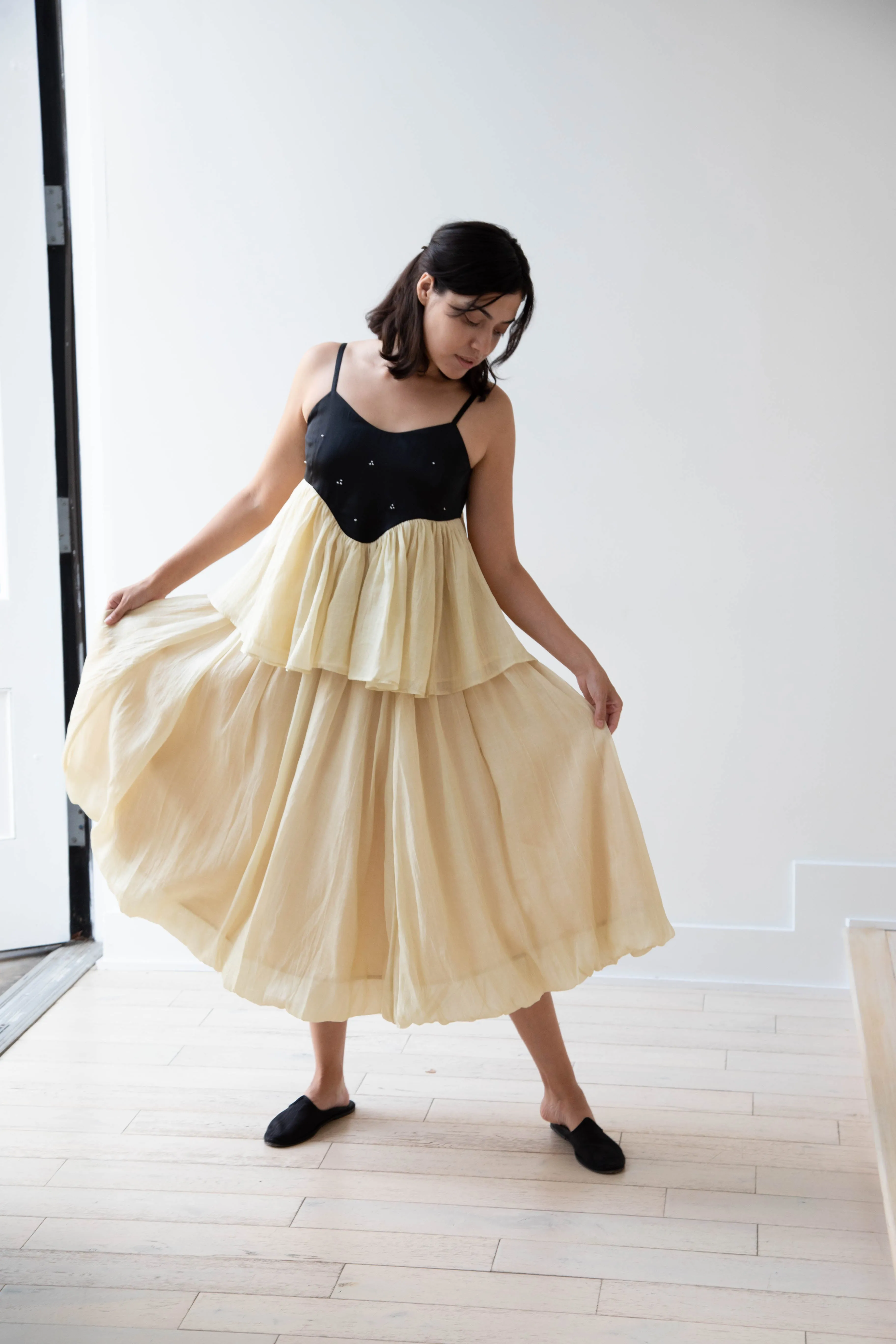 Renli Su | Cotton Silk Camisole in Powder Apricot