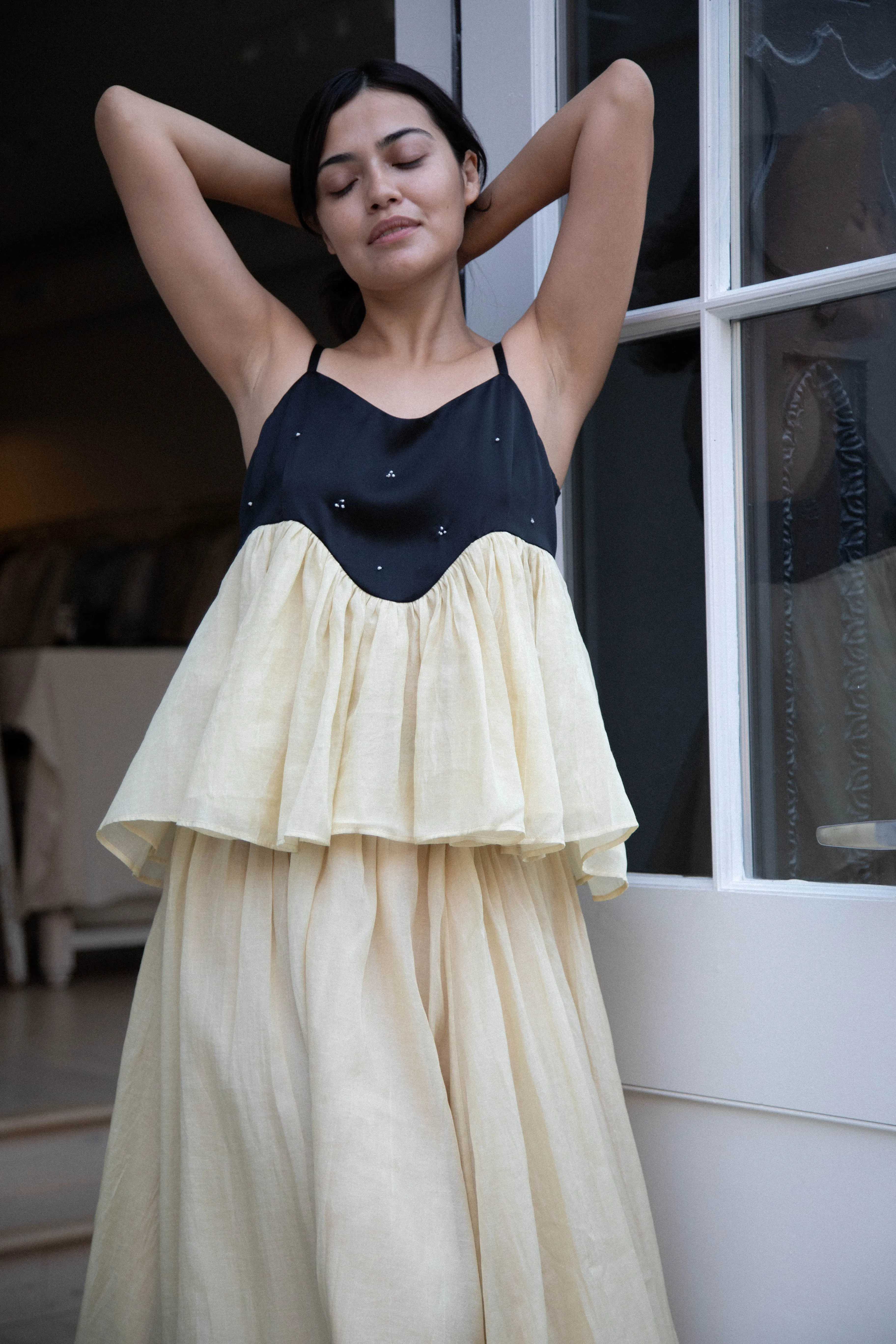 Renli Su | Cotton Silk Camisole in Powder Apricot