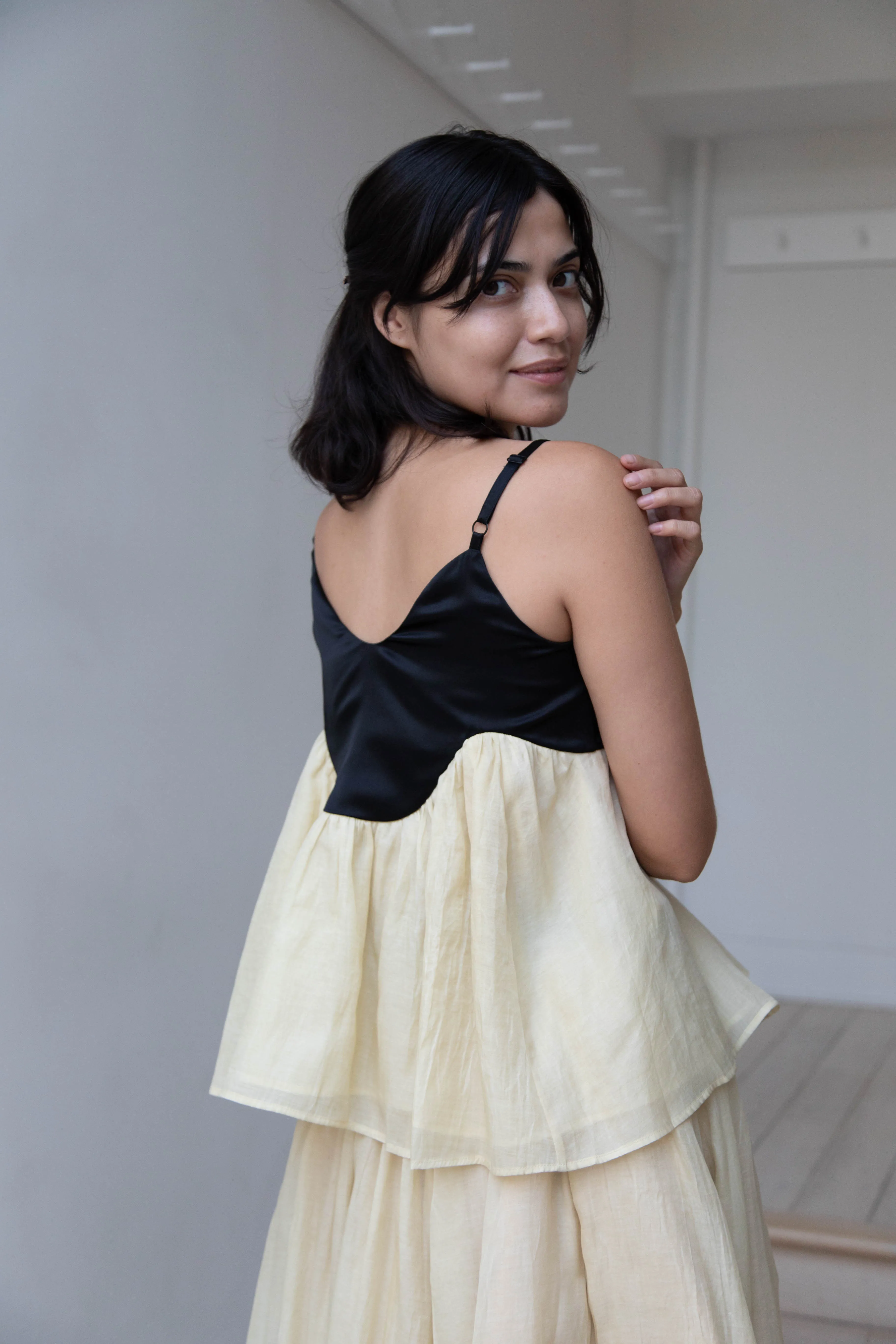 Renli Su | Cotton Silk Camisole in Powder Apricot