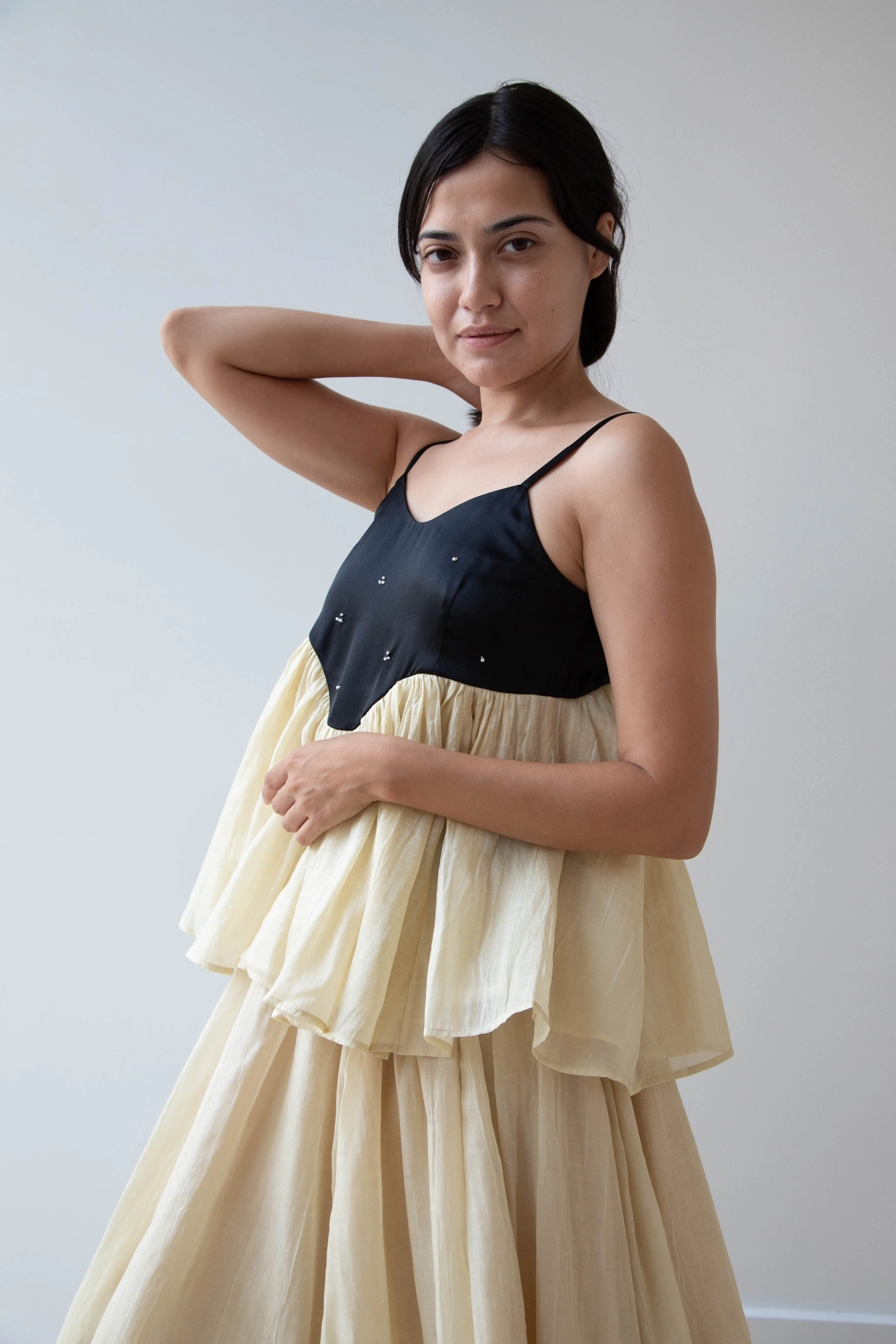 Renli Su | Cotton Silk Camisole in Powder Apricot