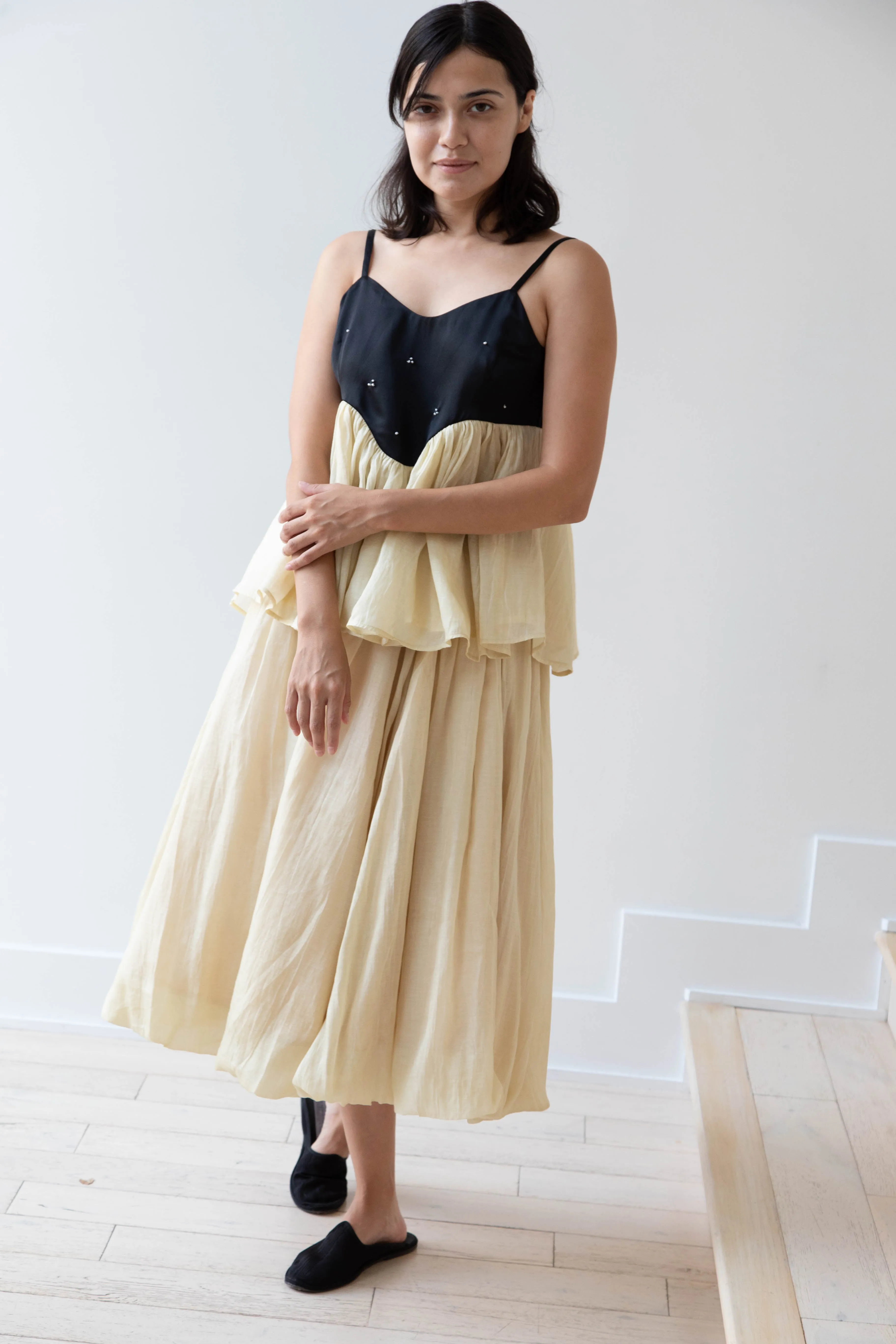 Renli Su | Cotton Silk Camisole in Powder Apricot
