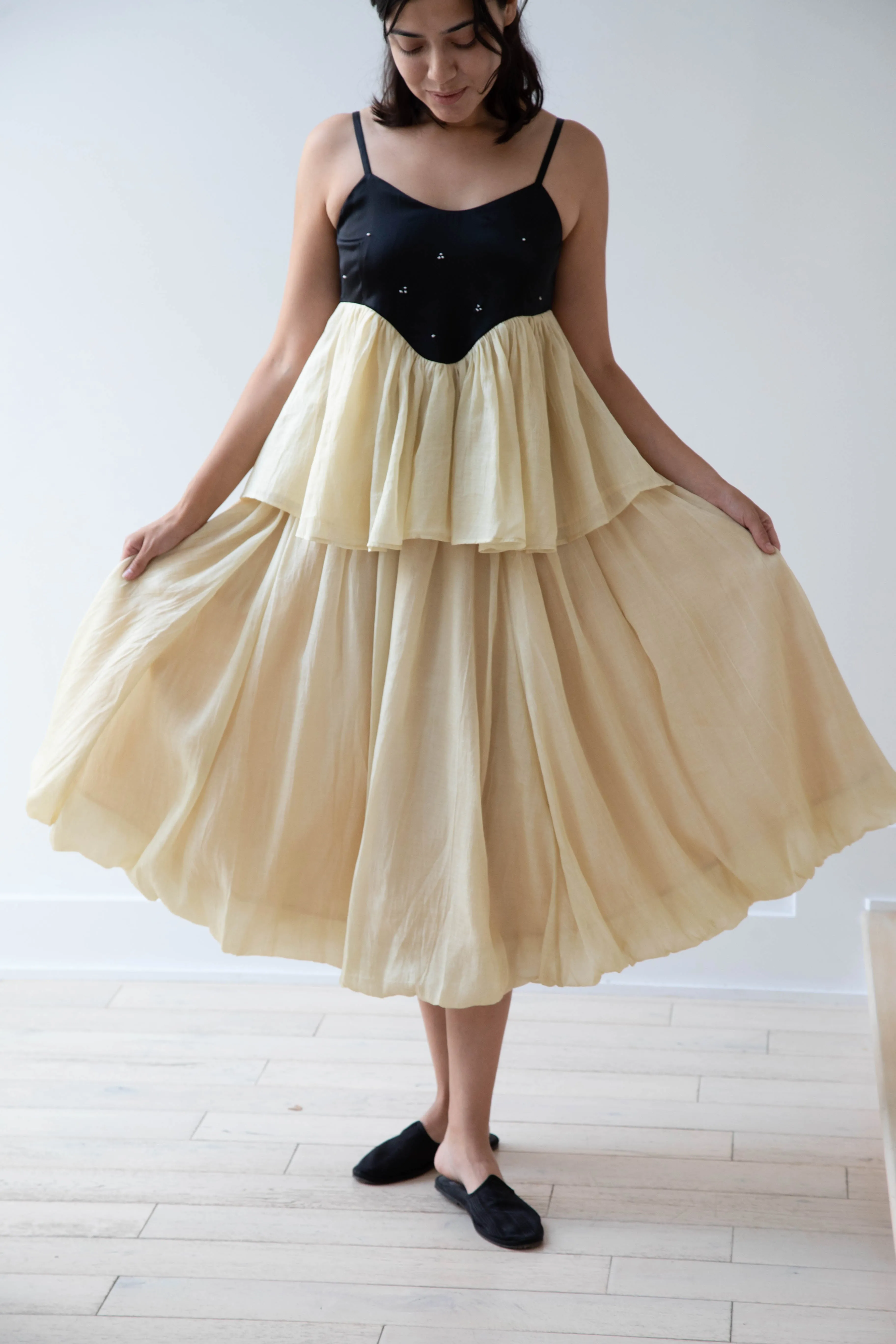 Renli Su | Cotton Silk Camisole in Powder Apricot