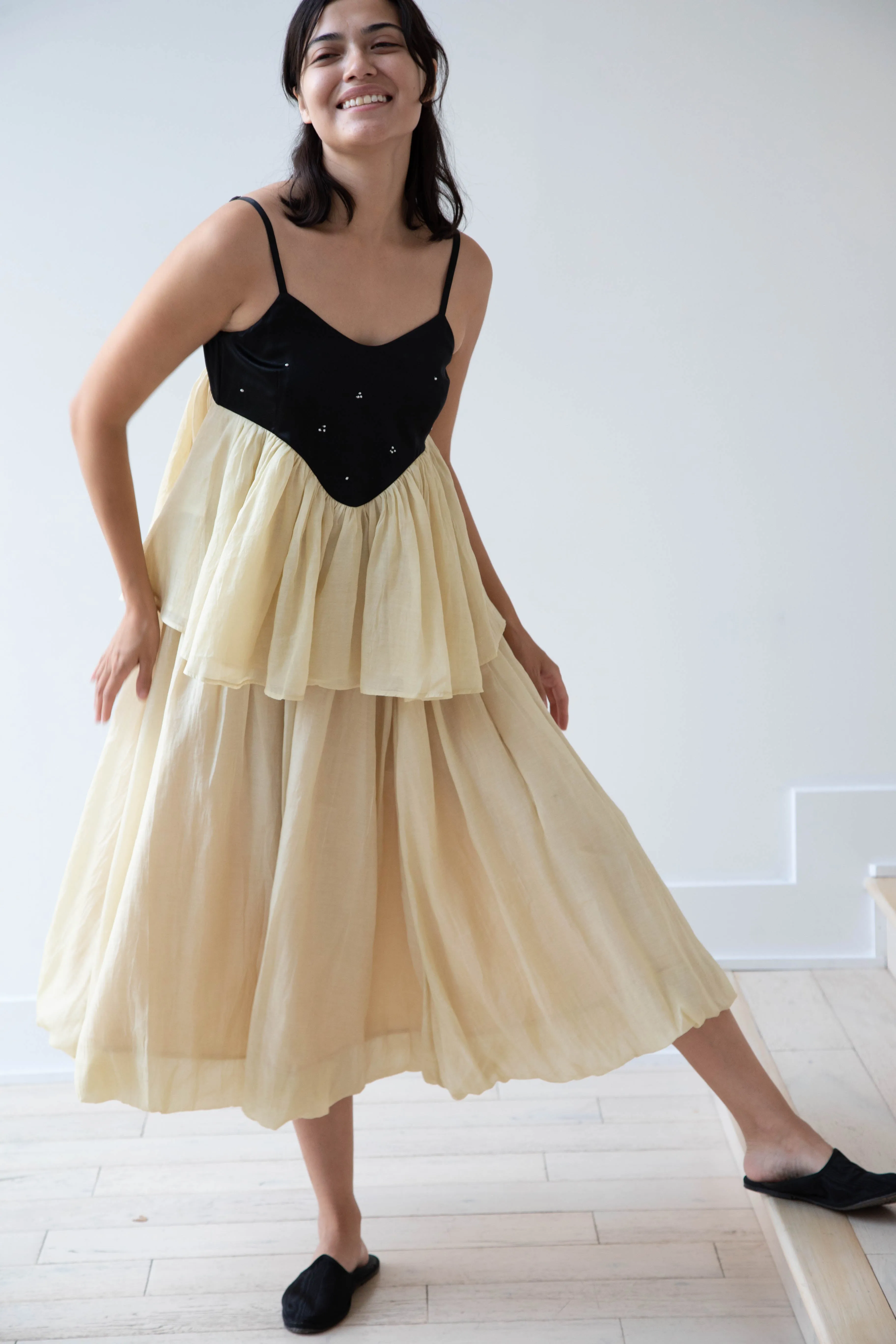 Renli Su | Cotton Silk Camisole in Powder Apricot