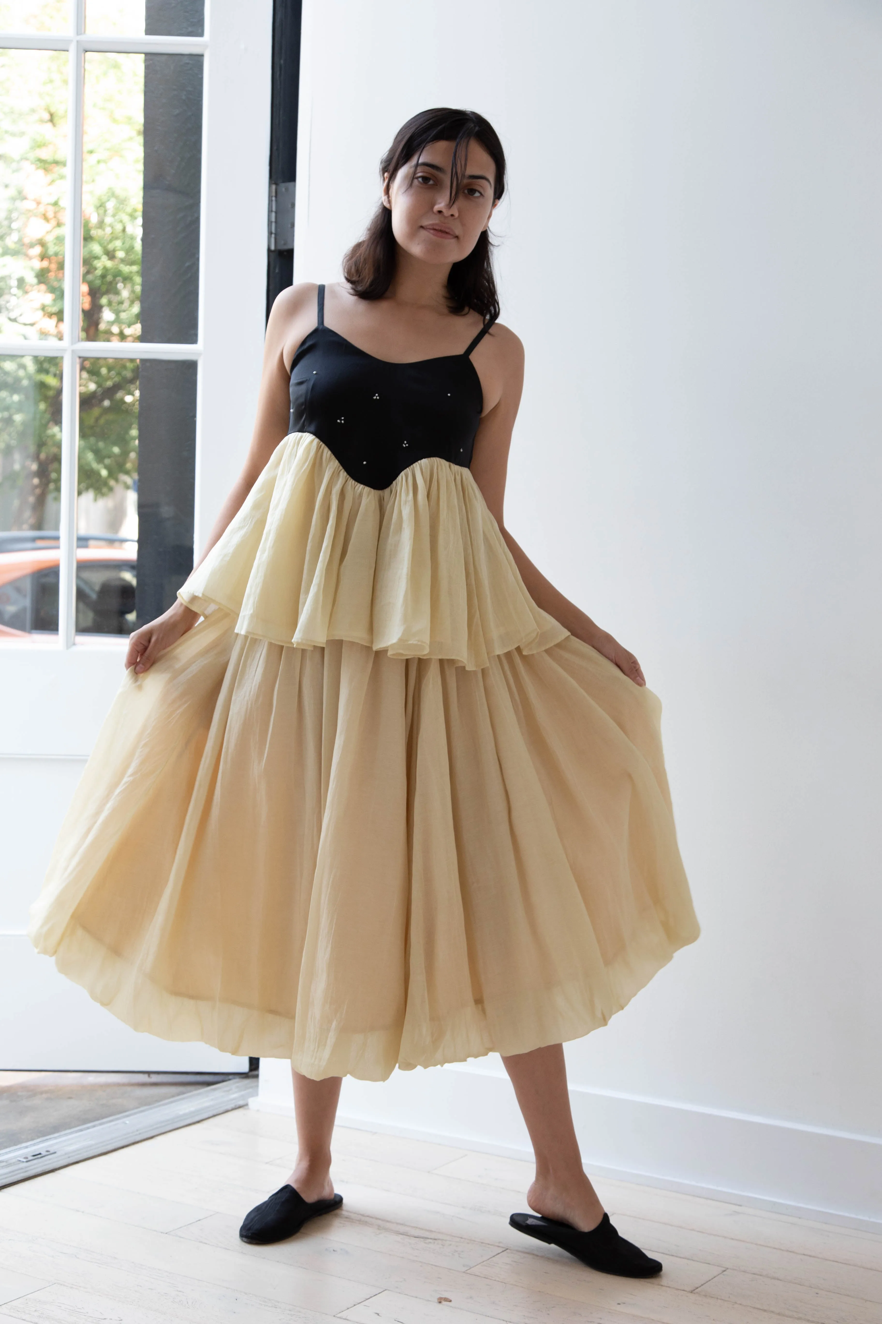 Renli Su | Cotton Silk Camisole in Powder Apricot