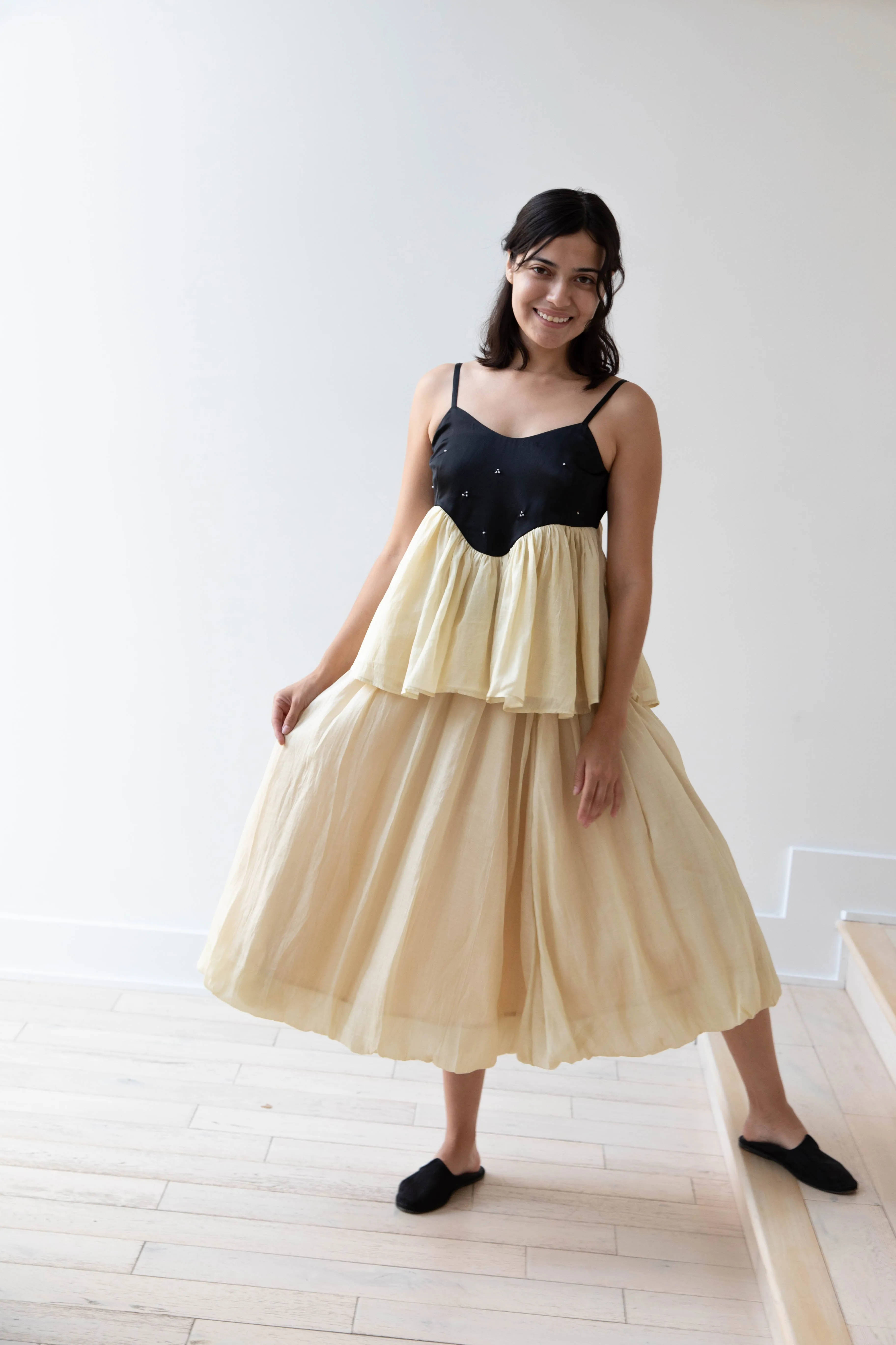 Renli Su | Cotton Silk Camisole in Powder Apricot