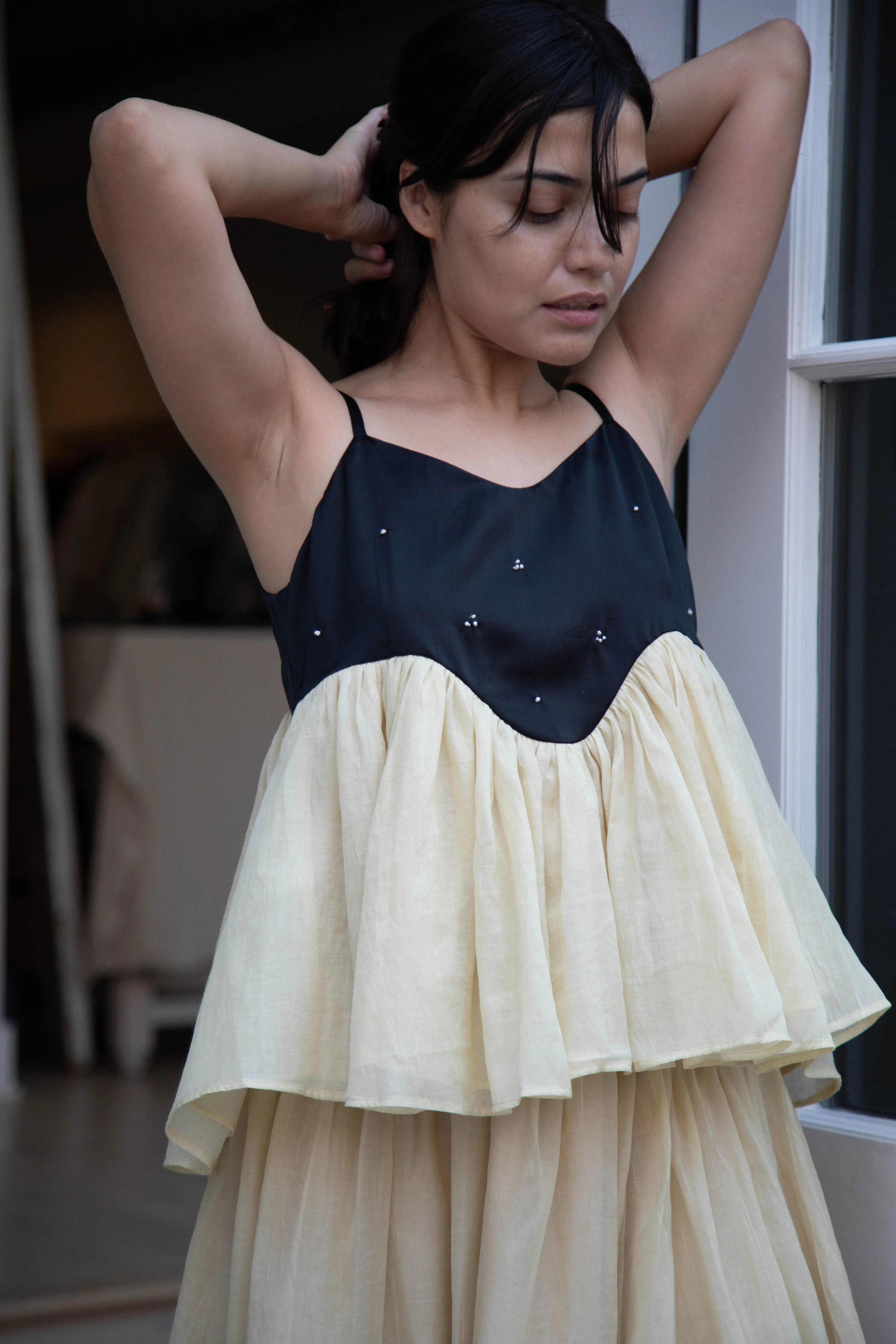 Renli Su | Cotton Silk Camisole in Powder Apricot