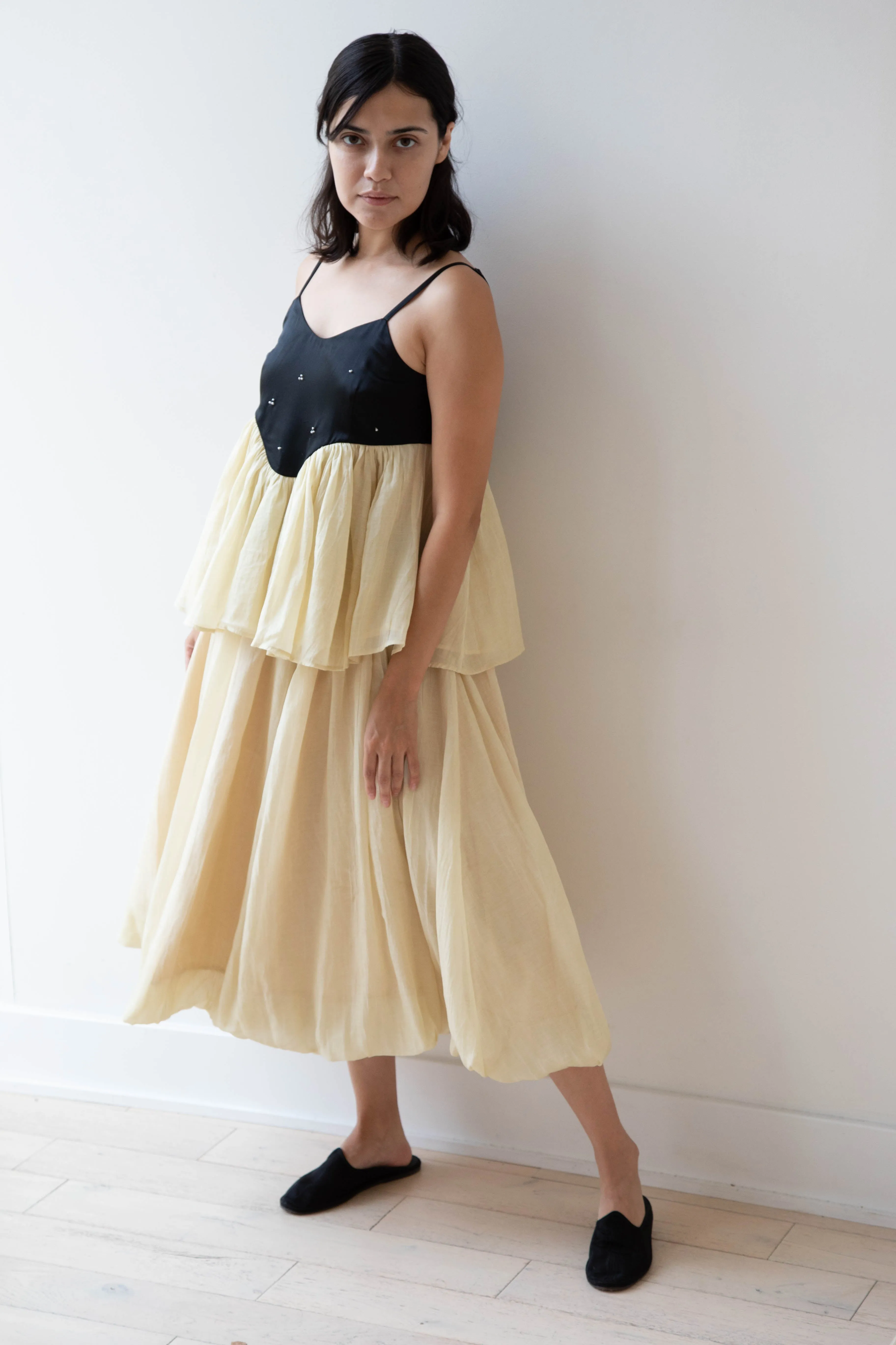 Renli Su | Cotton Silk Camisole in Powder Apricot