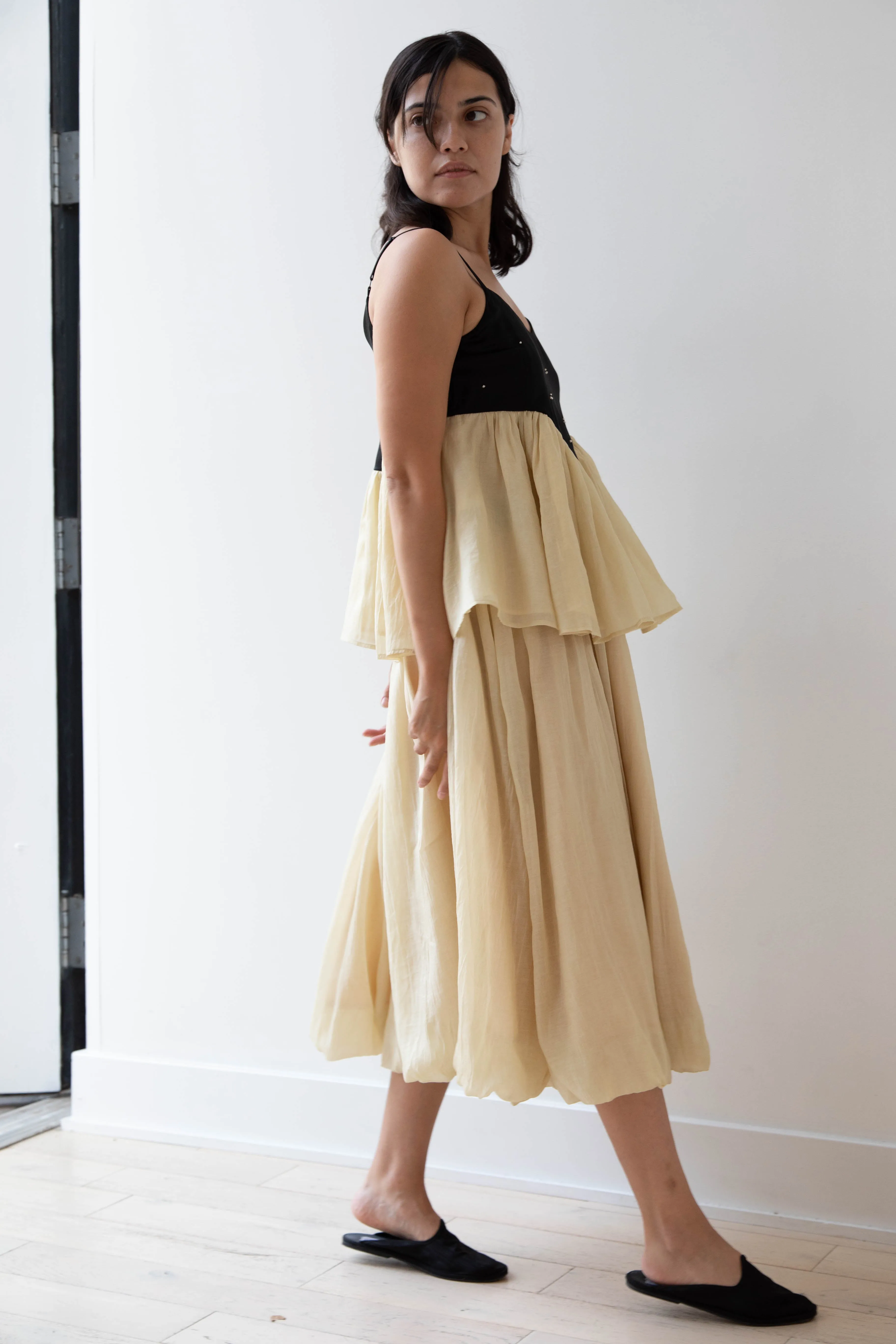 Renli Su | Cotton Silk Camisole in Powder Apricot