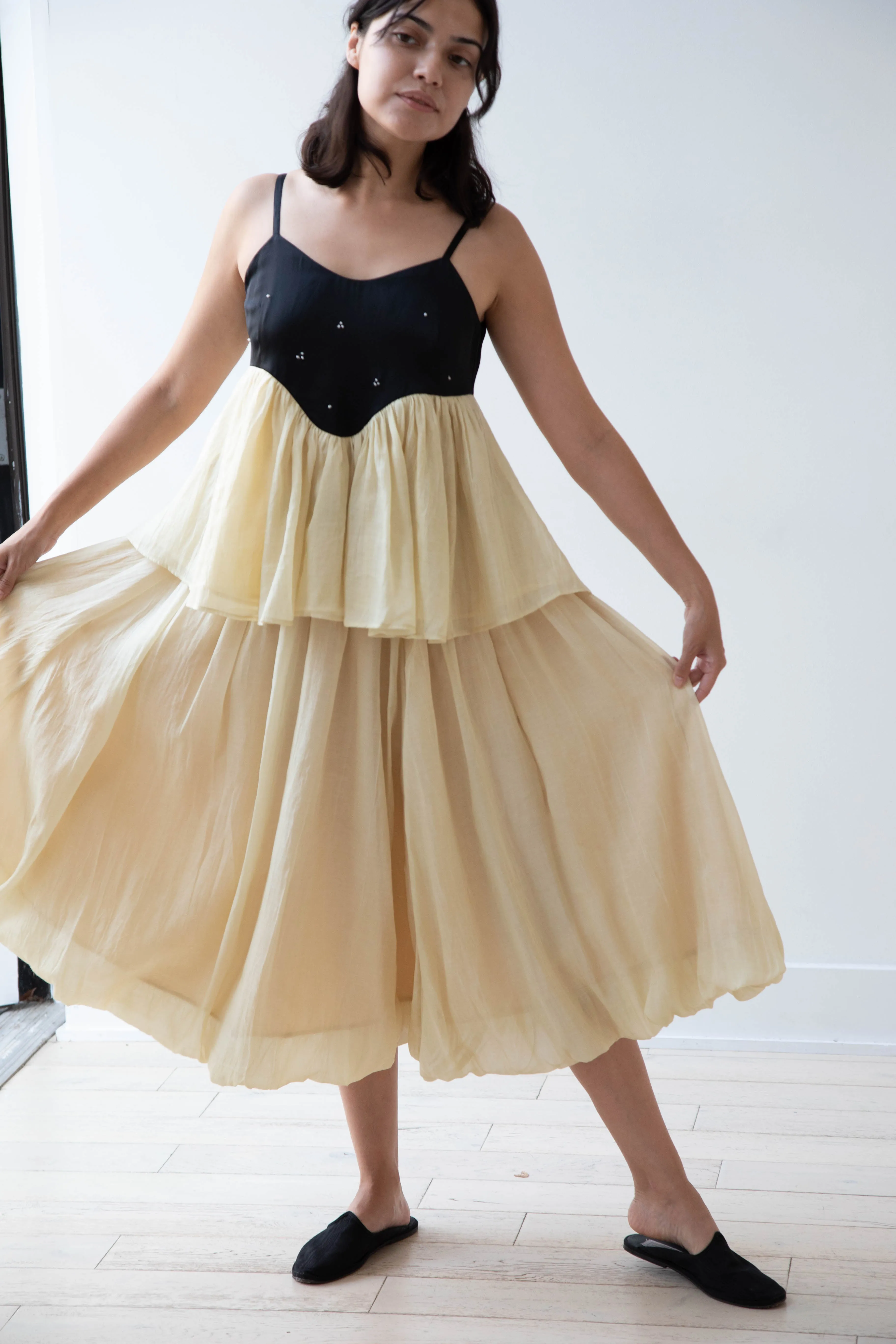 Renli Su | Cotton Silk Camisole in Powder Apricot