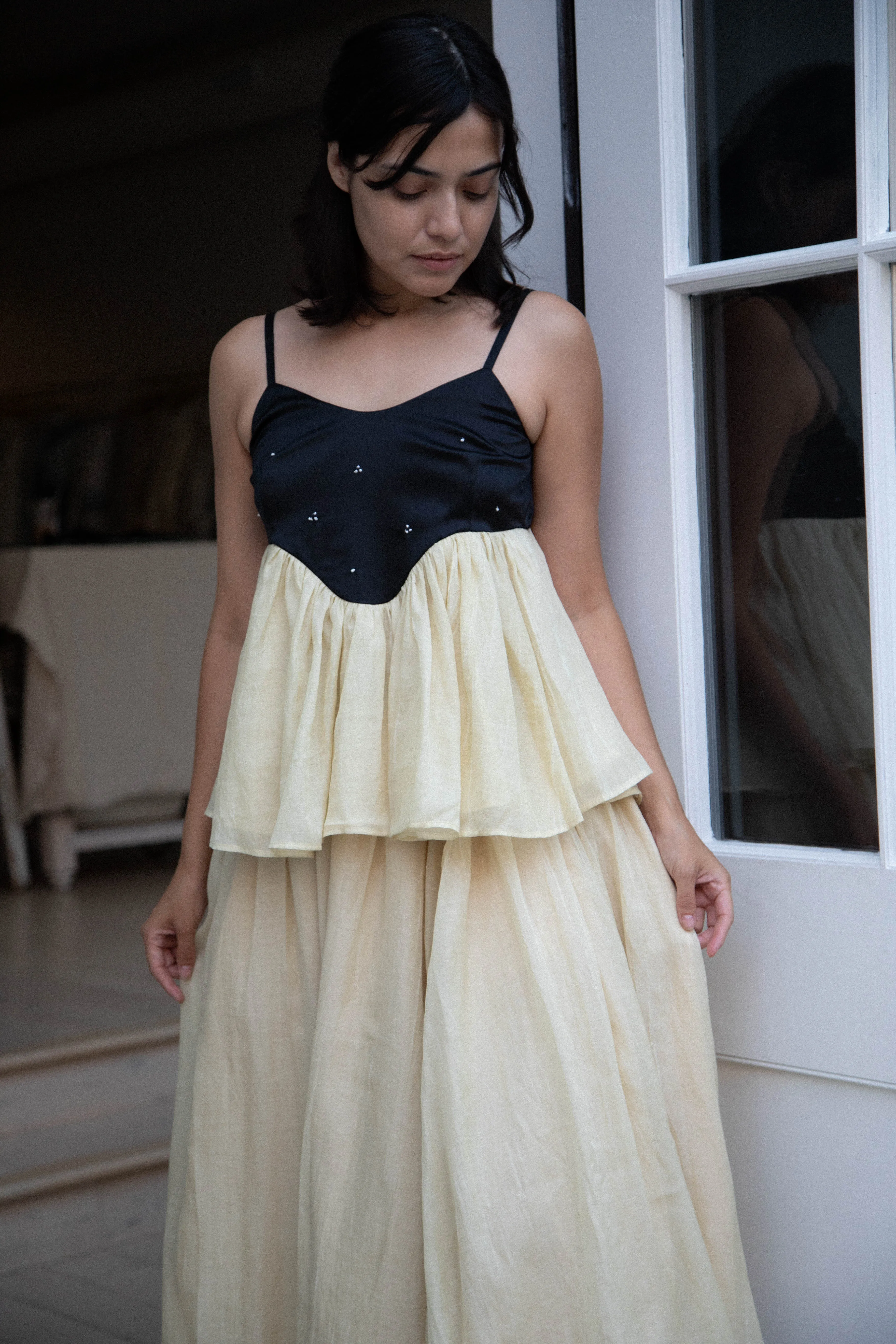 Renli Su | Cotton Silk Camisole in Powder Apricot