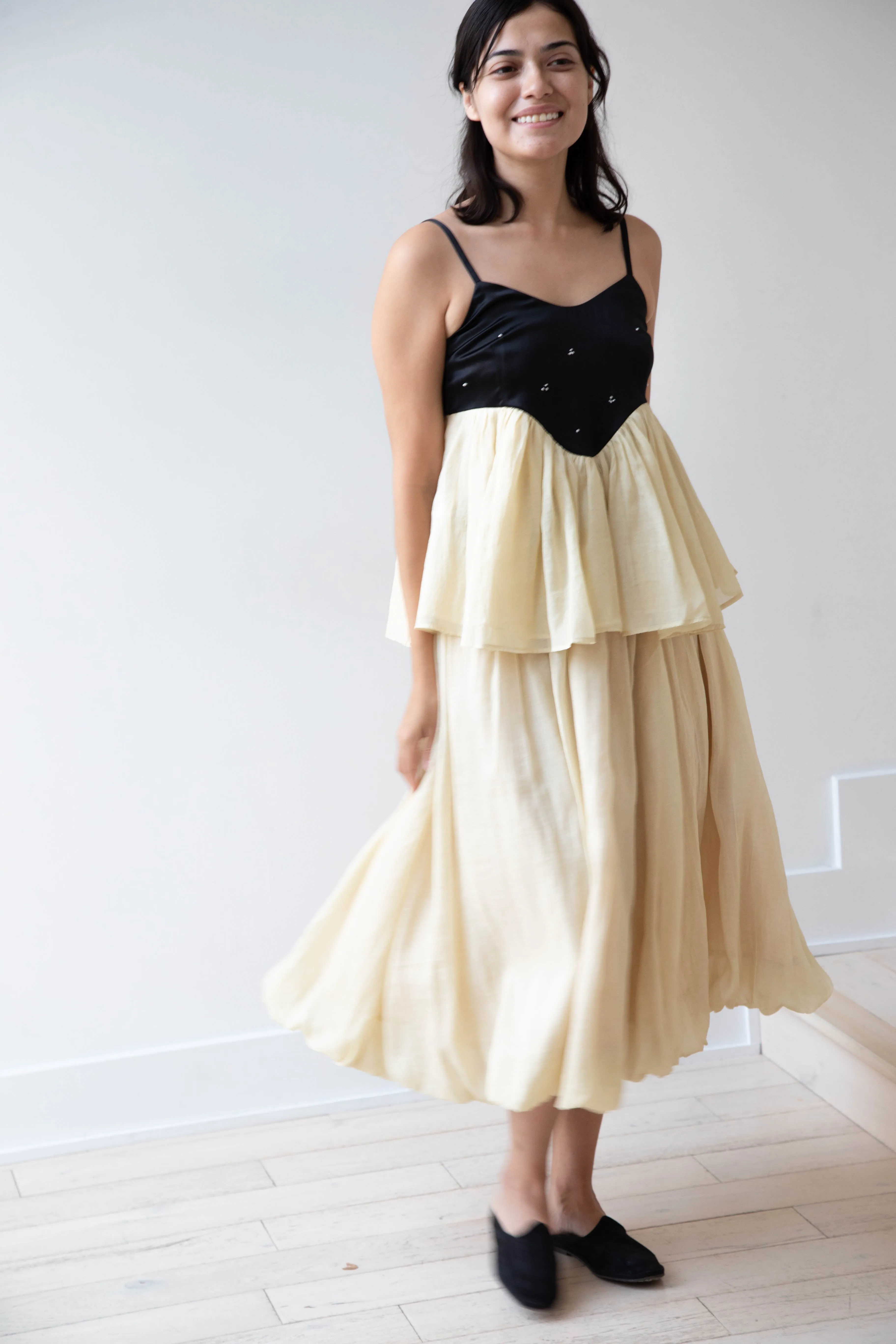 Renli Su | Cotton Silk Camisole in Powder Apricot