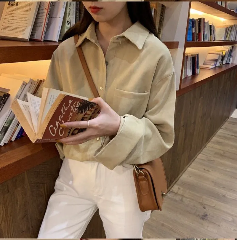 Retro Colors Casual Corduroy Shirt