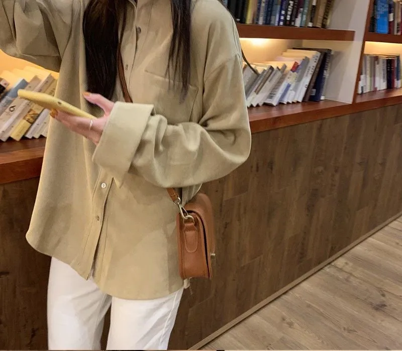 Retro Colors Casual Corduroy Shirt