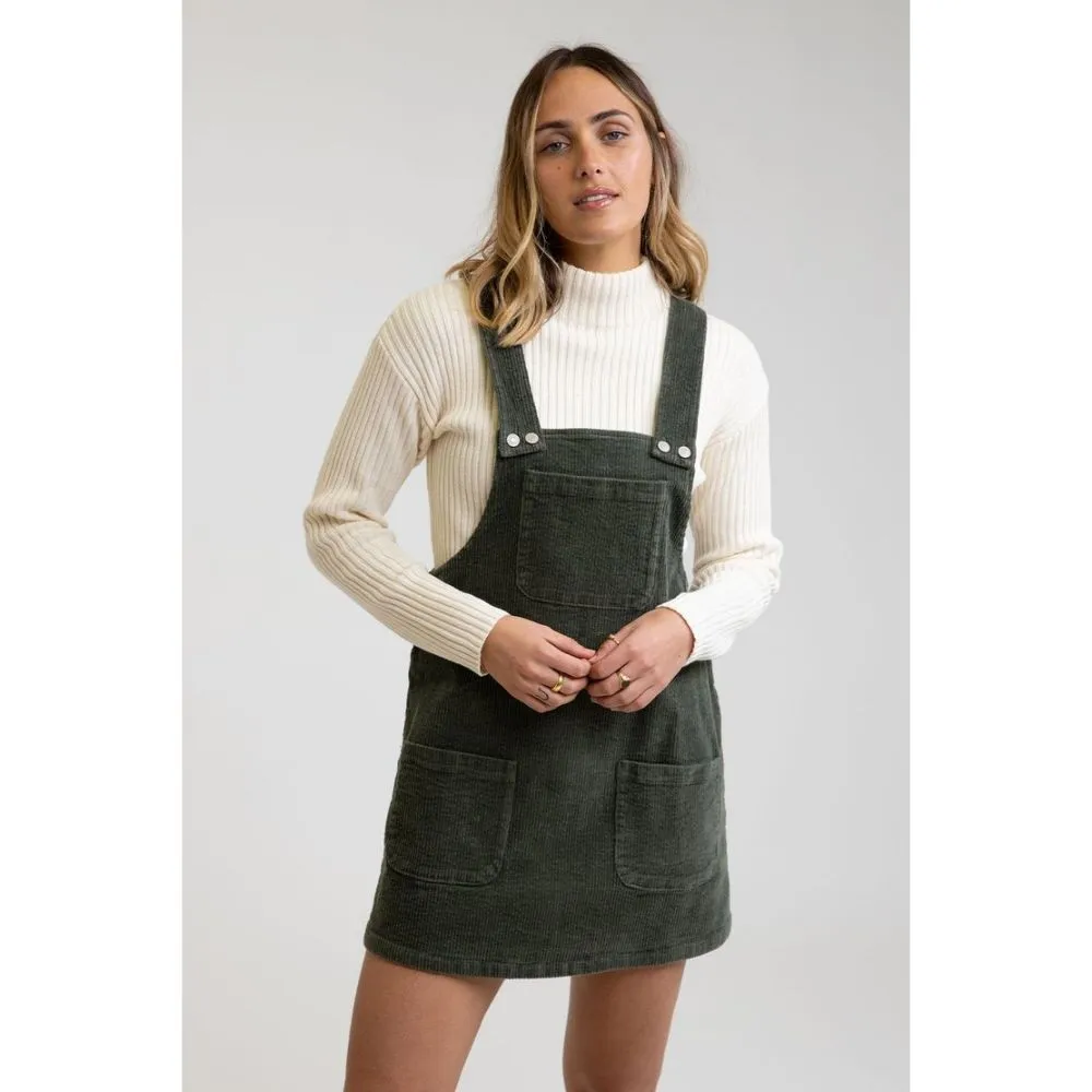 RHYTHM EDINBURGE PINAFORE DRESS FOREST