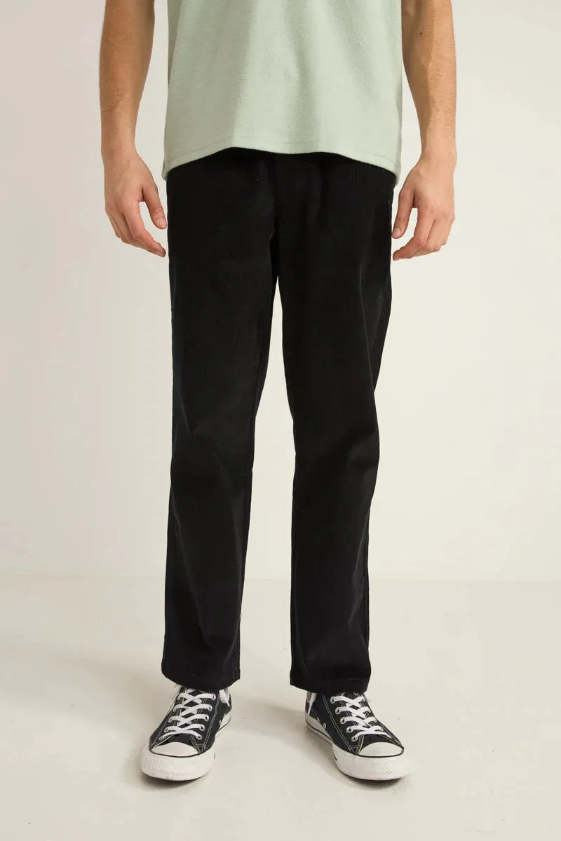 RHYTHM MENS CORD JAM PANT - BLACK