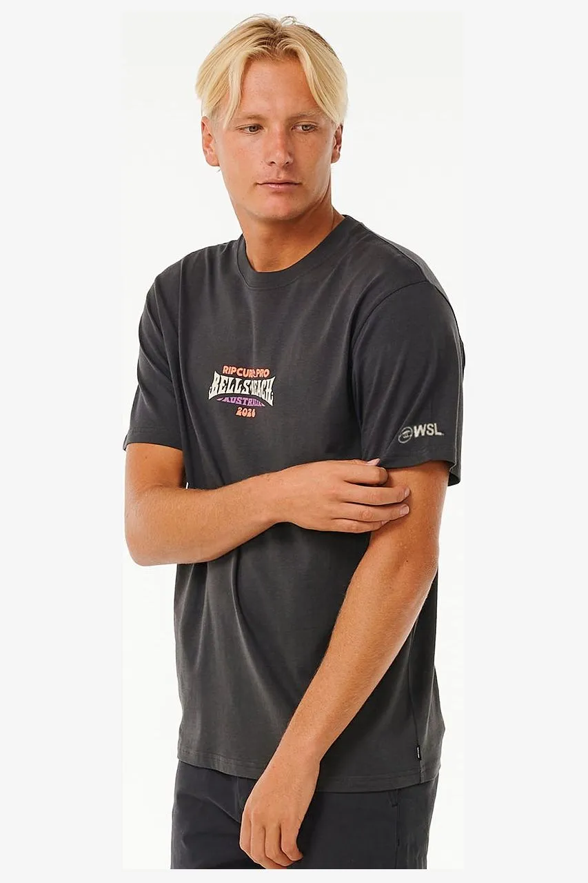 RIP CURL PRO 24 LOGO TEE - WASHED BLACK