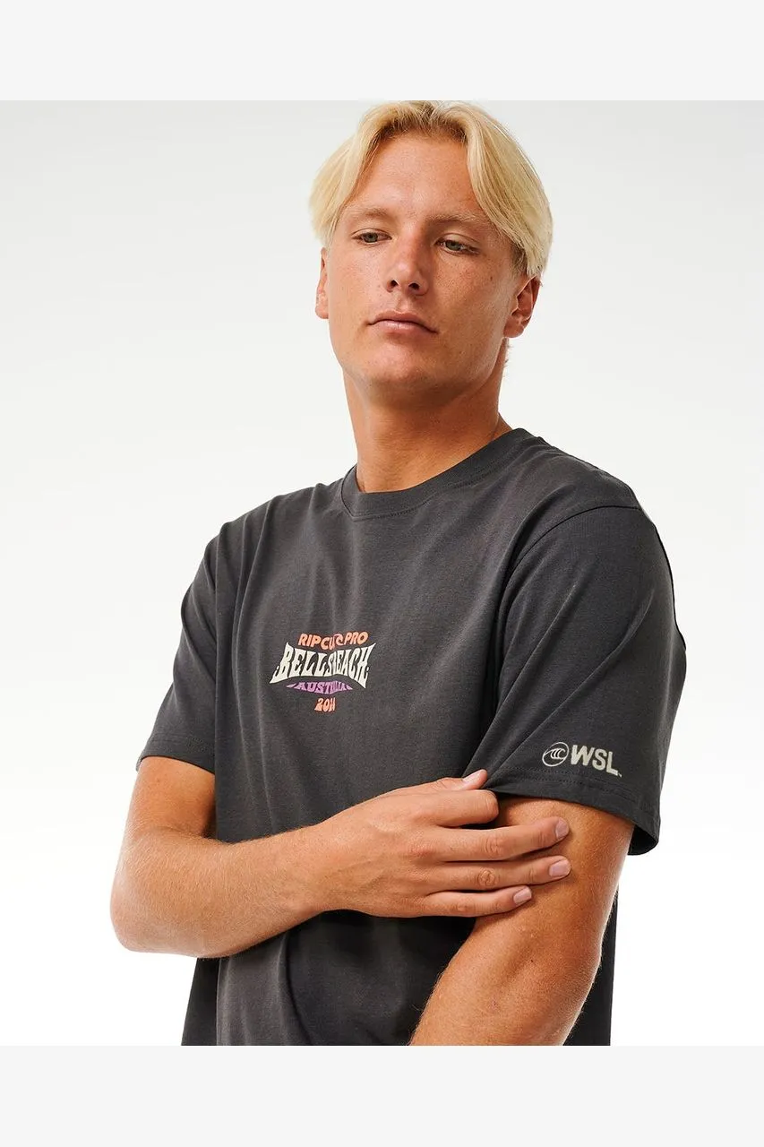 RIP CURL PRO 24 LOGO TEE - WASHED BLACK