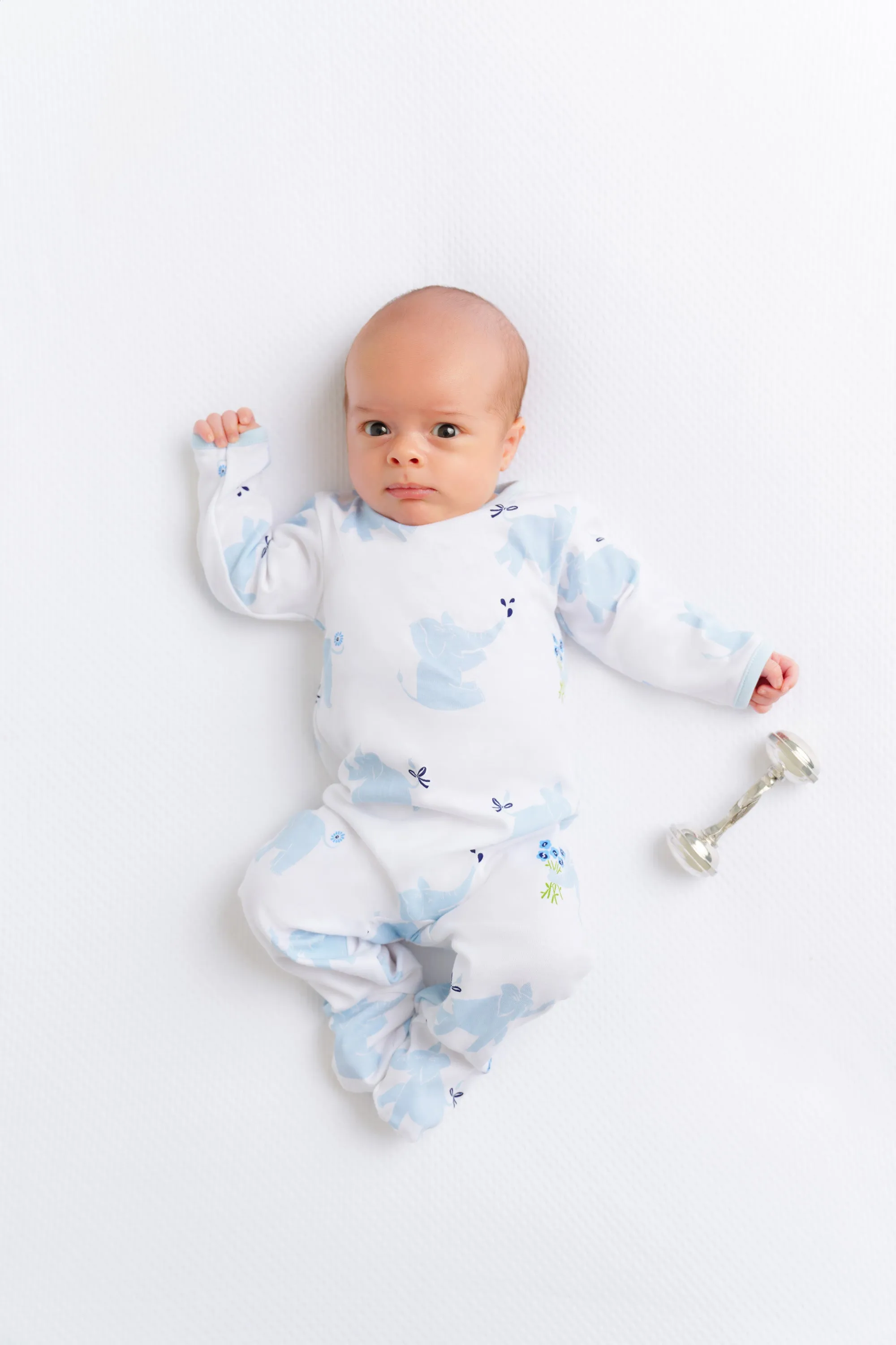 Rock Me Romper - Precious Peanuts (Blue) with Buckhead Blue