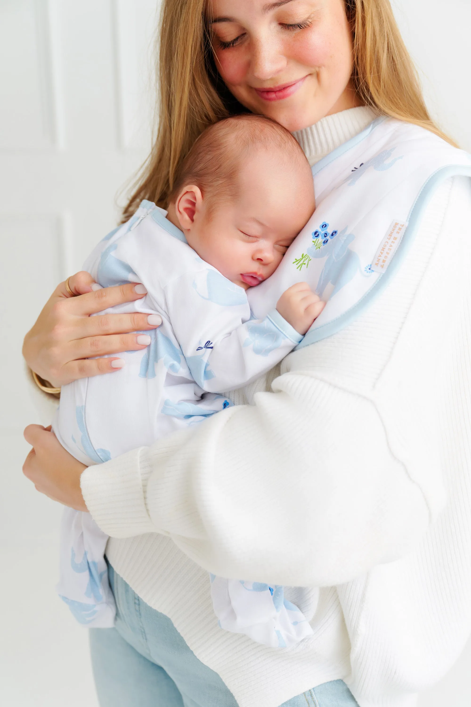 Rock Me Romper - Precious Peanuts (Blue) with Buckhead Blue